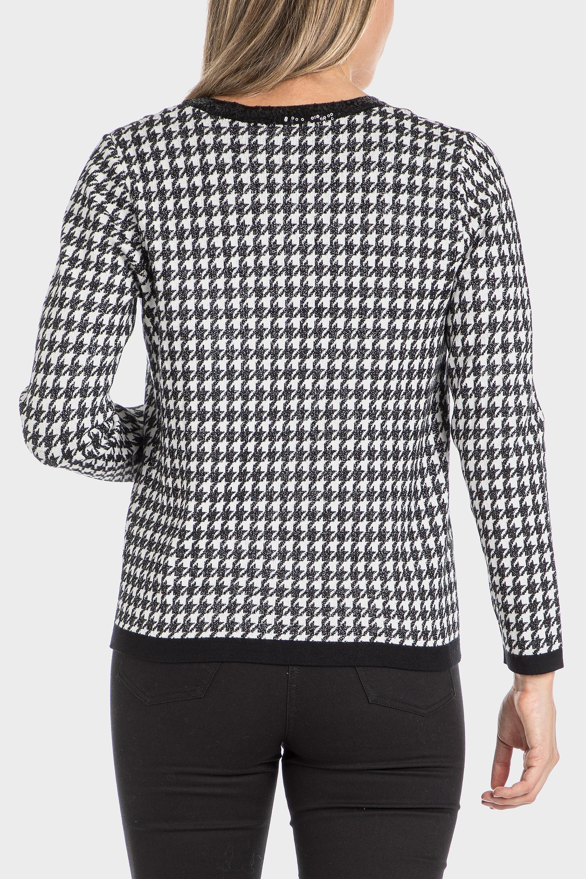 Black Houndstooth Cardigan, , large image number 3