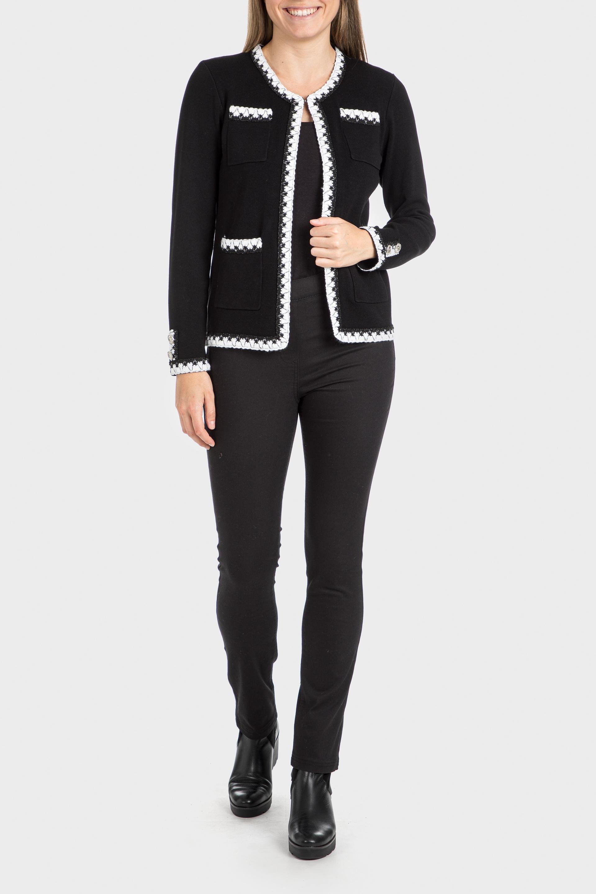 Black Embroidered Cardigan, , large image number 1