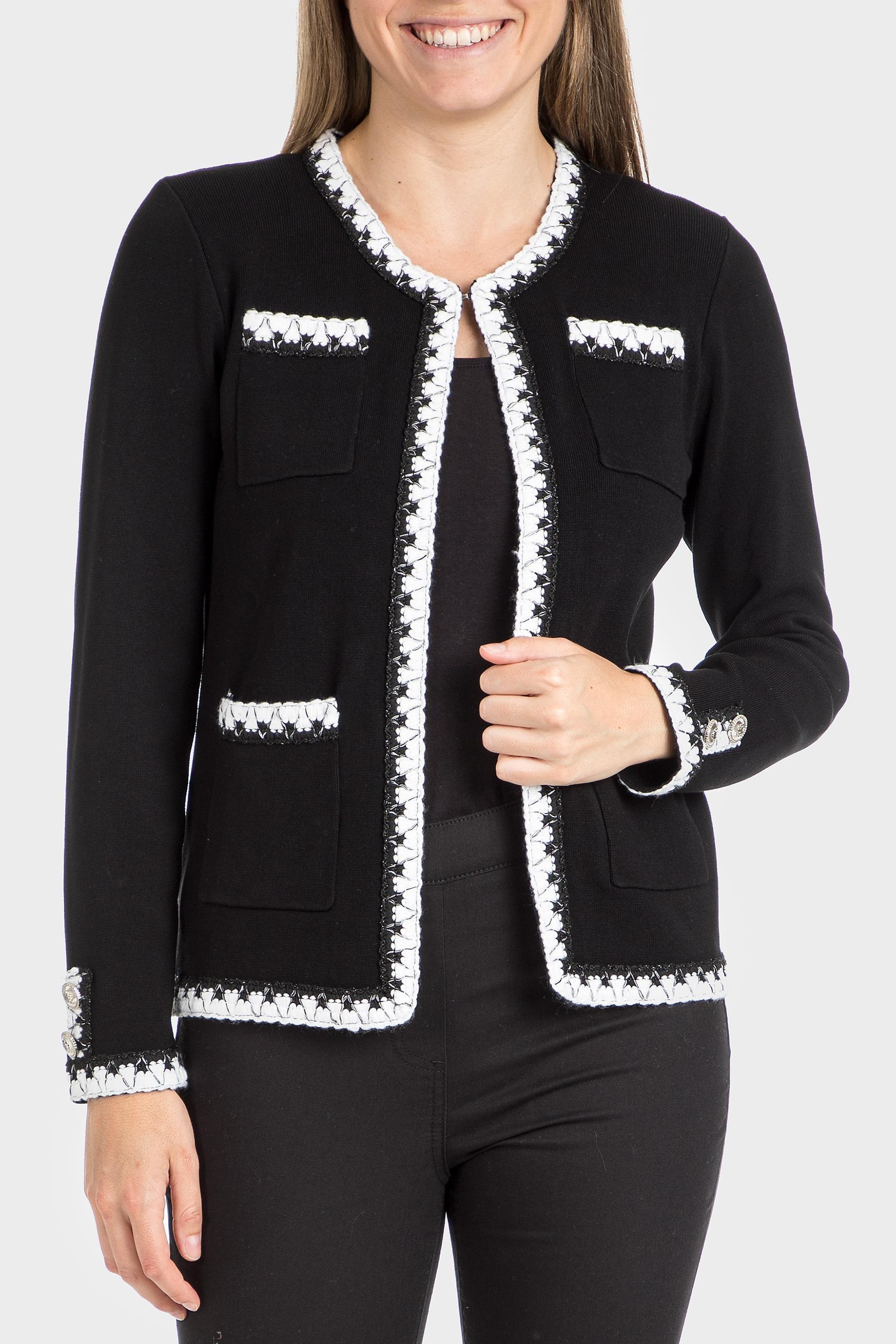 Black Embroidered Cardigan, , large image number 5