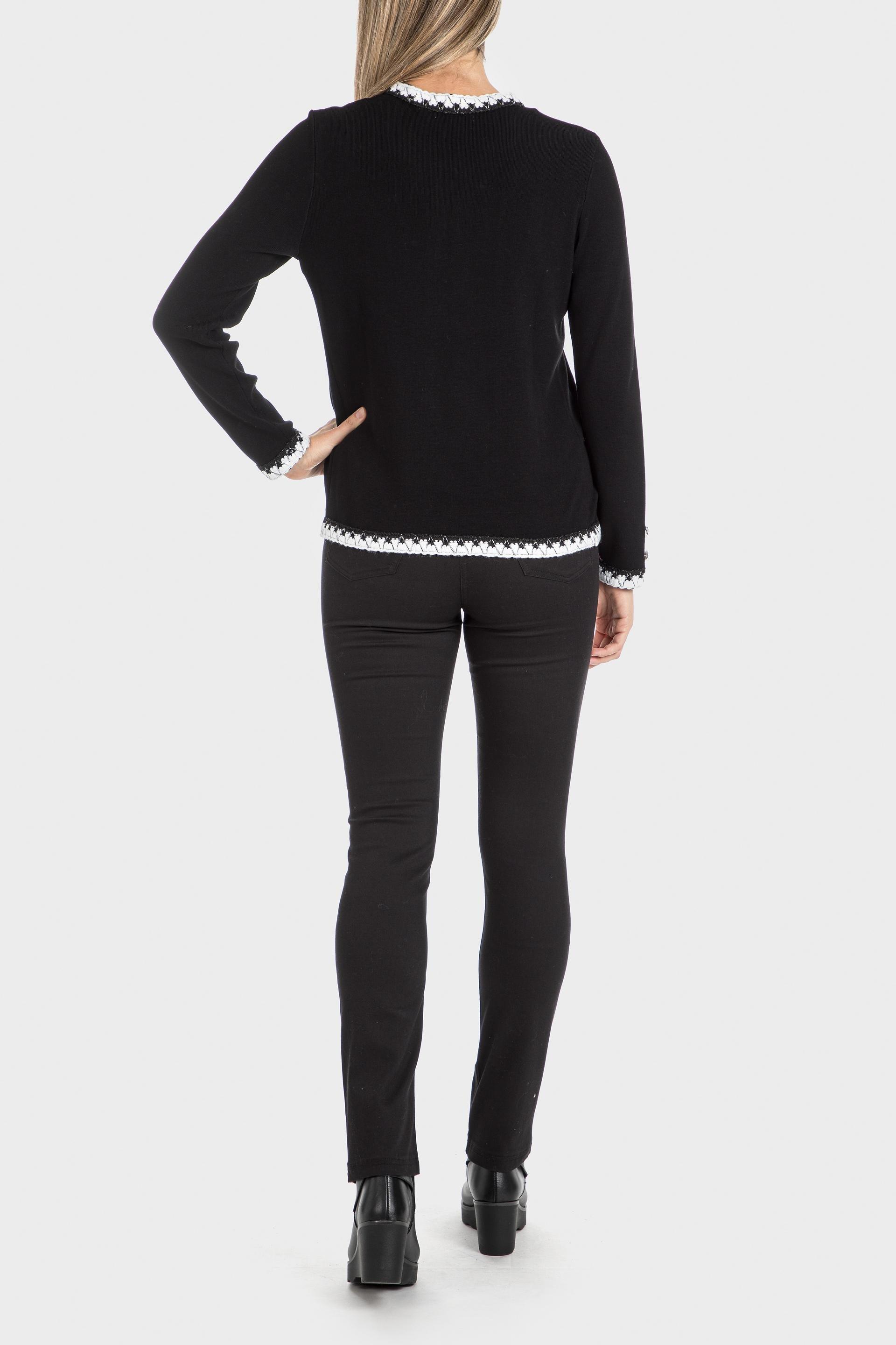 Black Embroidered Cardigan, , large image number 6