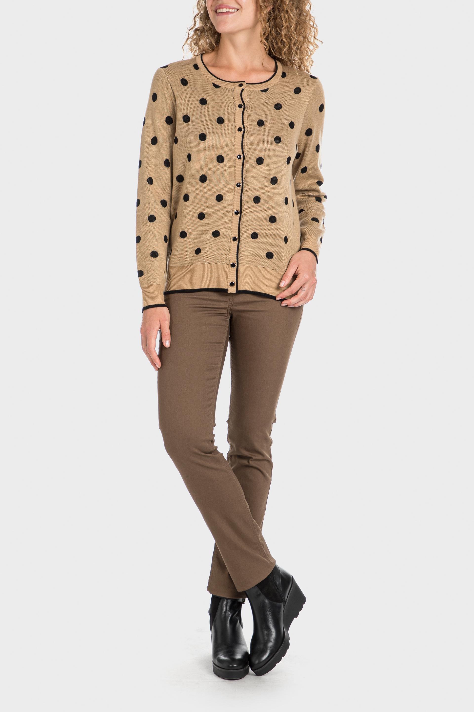 Brown Polka Dot Cardigan, , large image number 0