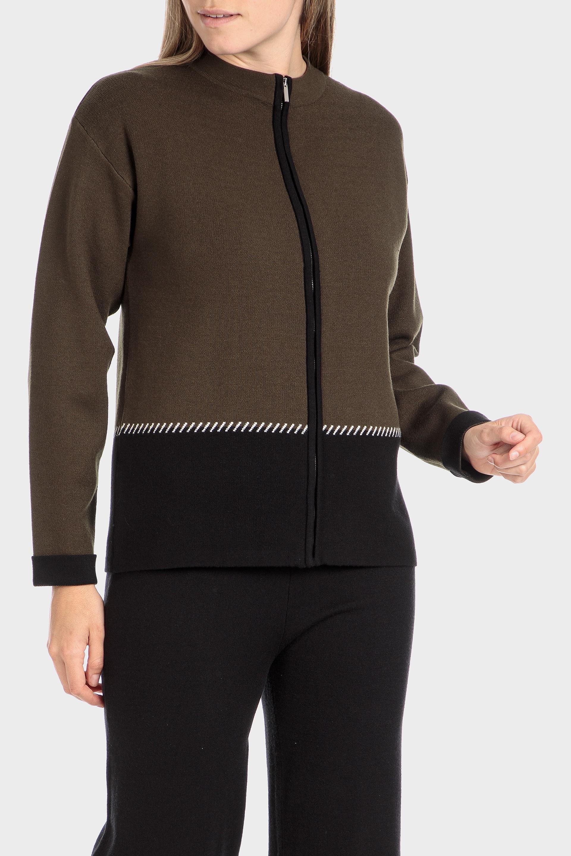 Khaki Zipper Jacket, , large image number 1
