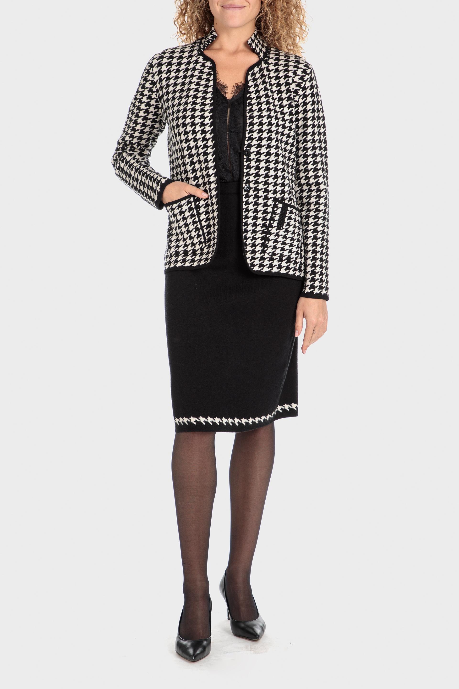 Multicolour Jacquard Jacket, Black, large image number 1