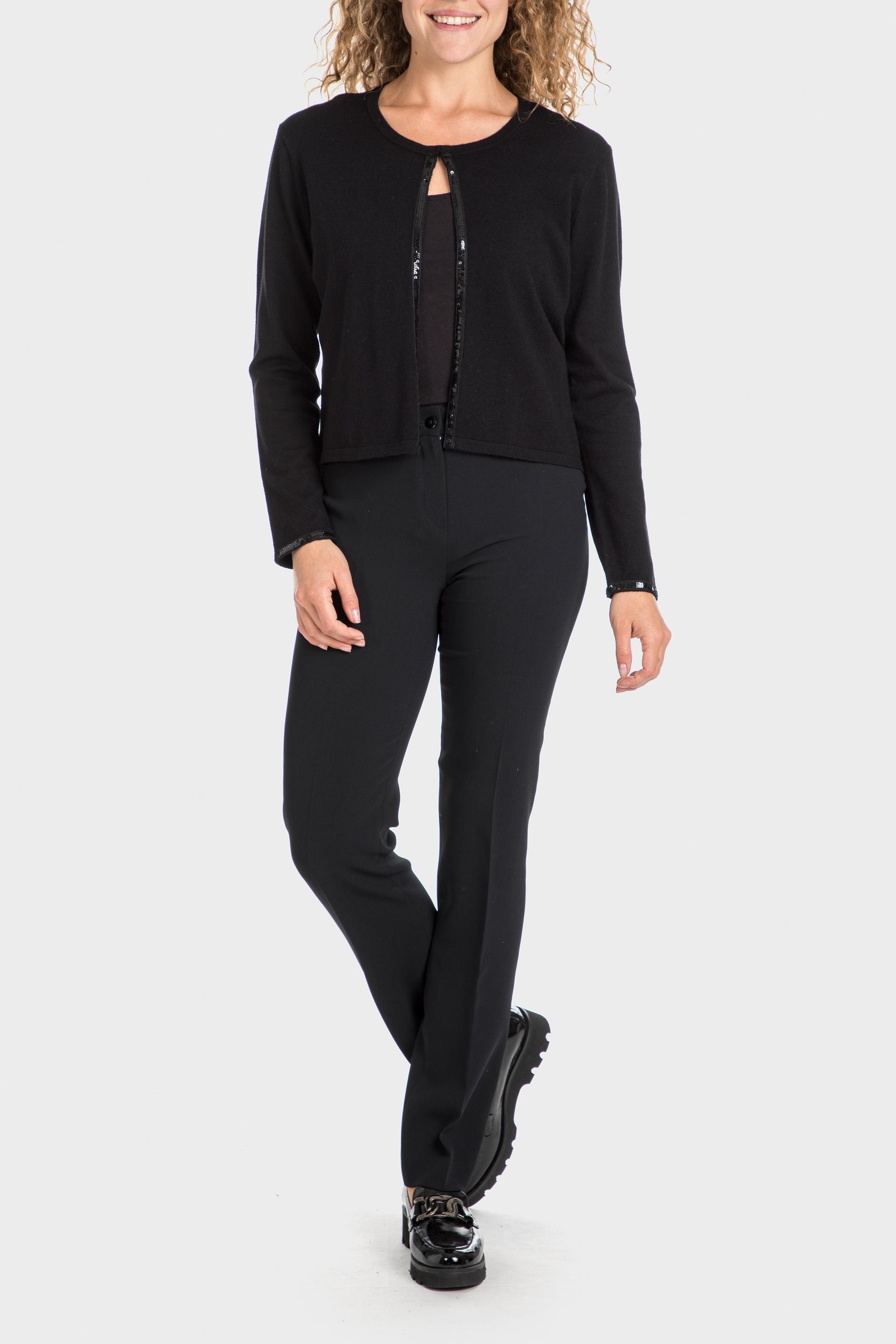 Black Long Sleeve Cardigan, , large image number 0