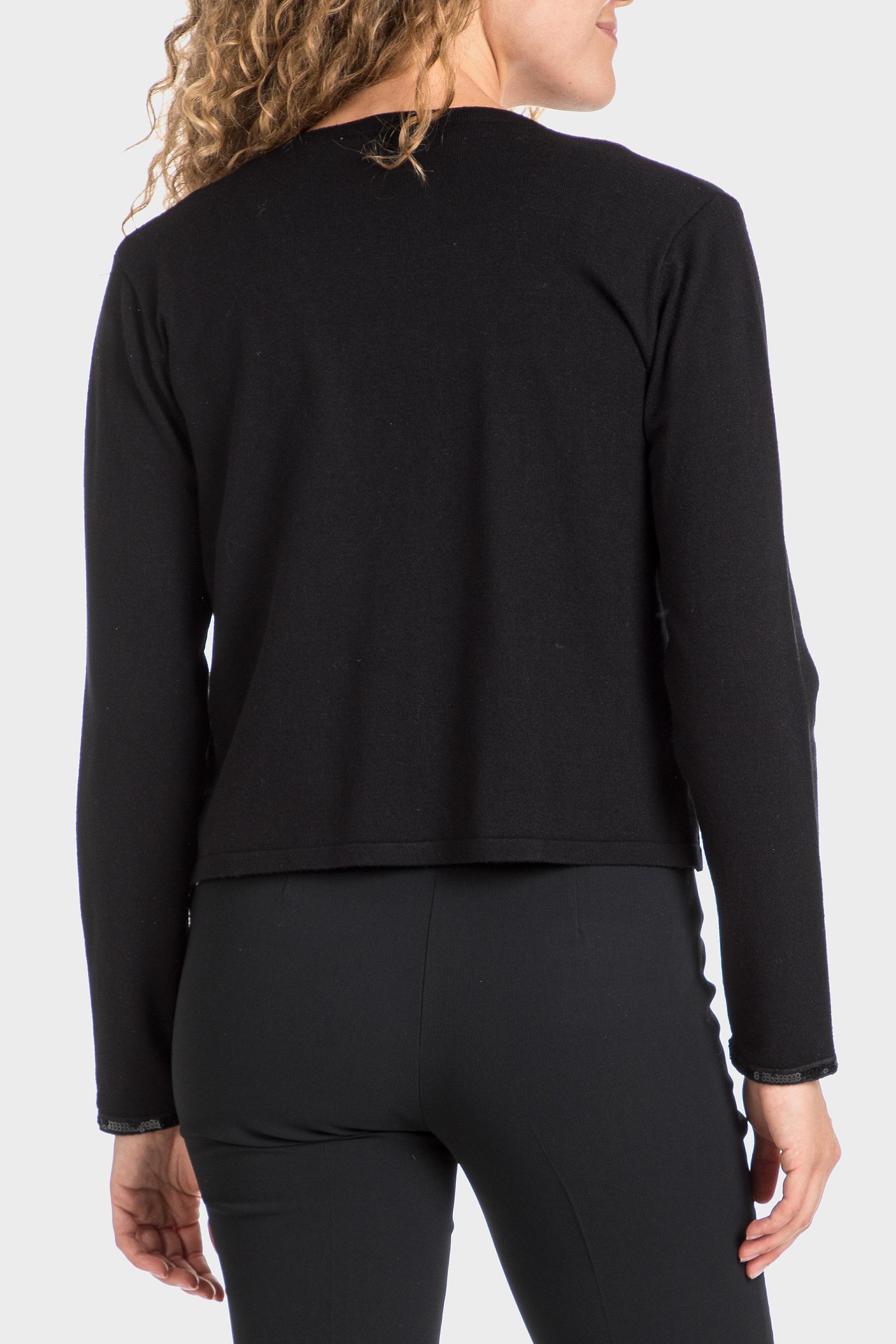 Black Long Sleeve Cardigan, , large image number 1
