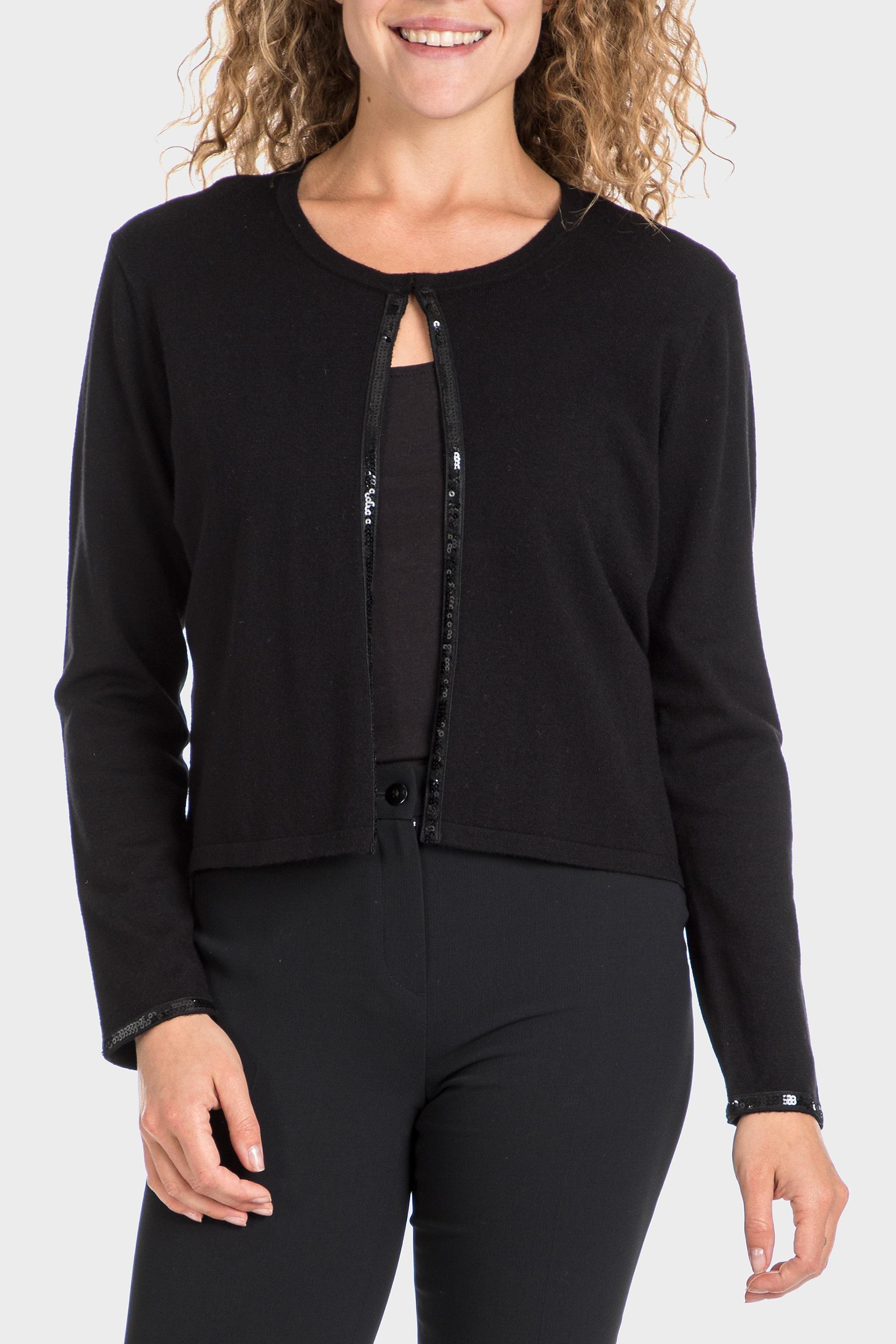 Black Long Sleeve Cardigan, , large image number 2