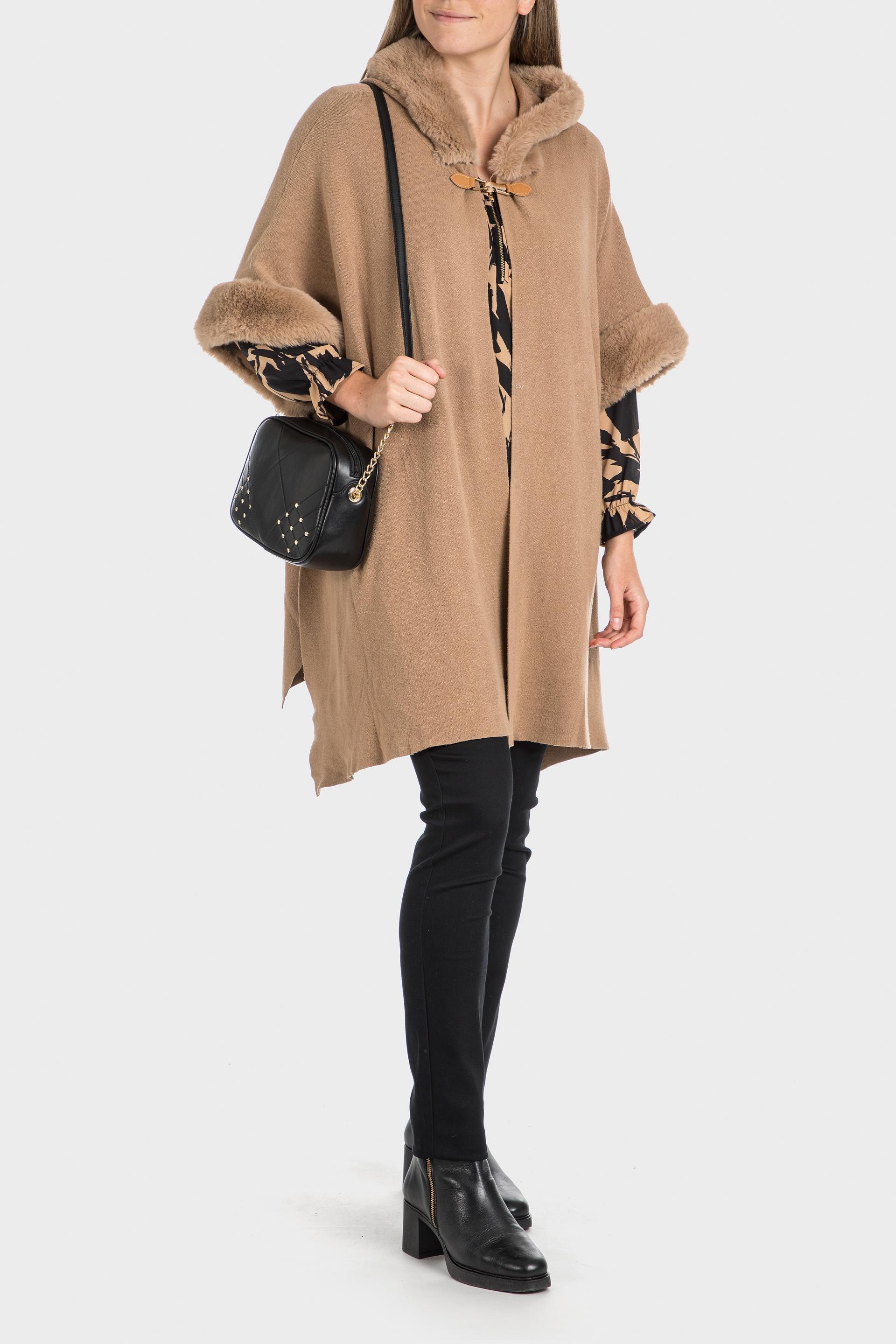 Brown Cape Jacket, , large image number 1
