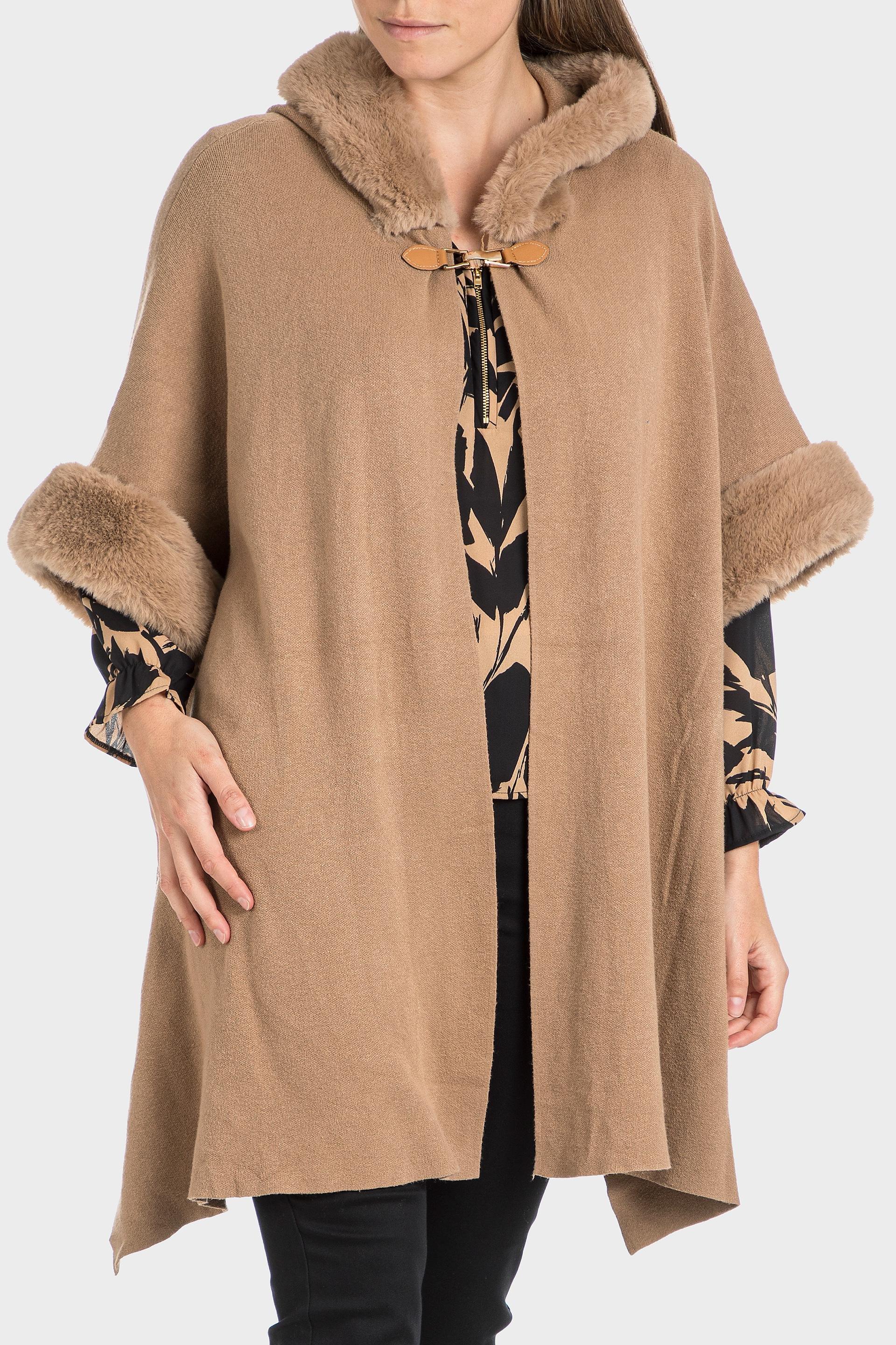 Brown Cape Jacket, , large image number 4