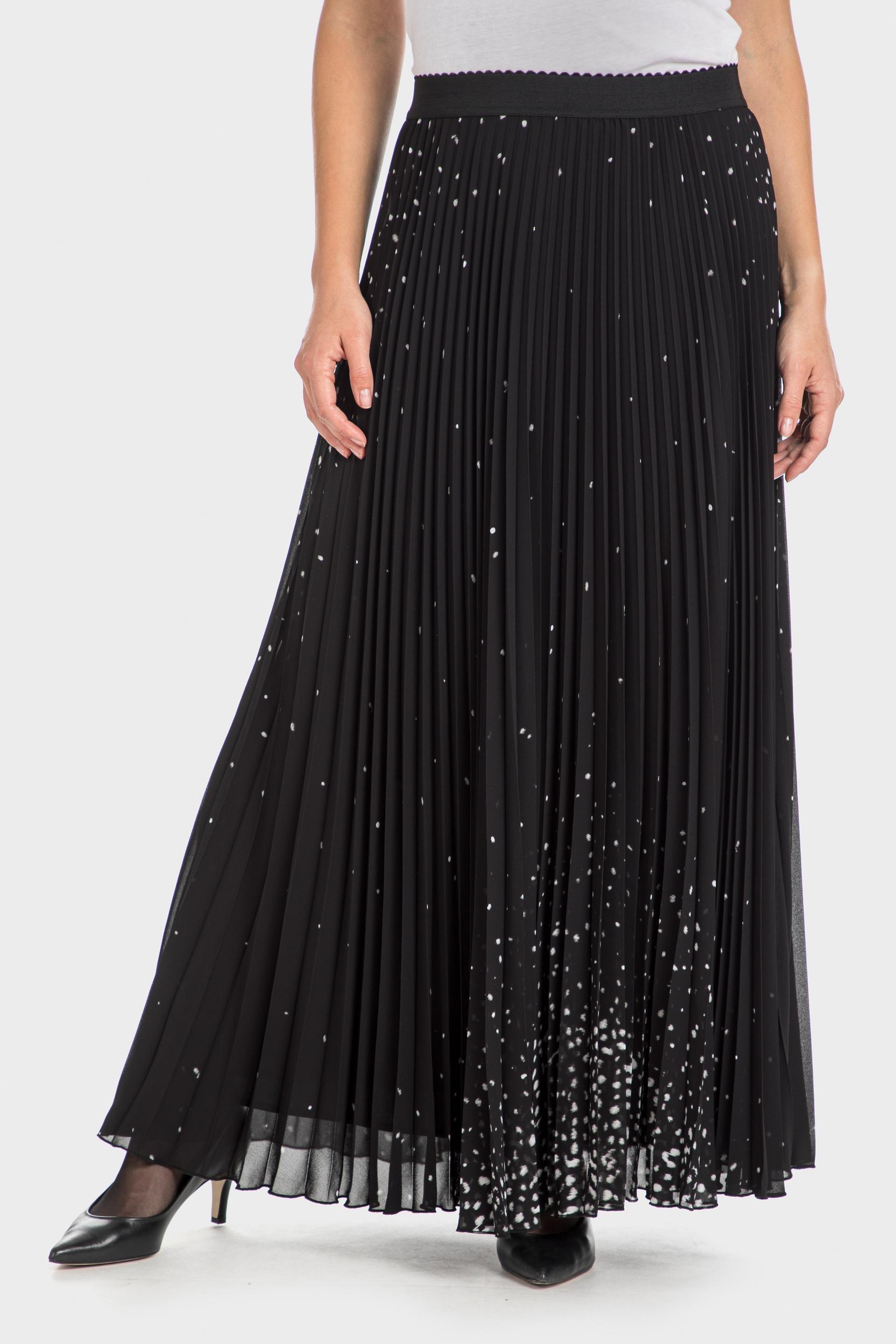 Black Long Pleated Skirt, , large image number 0