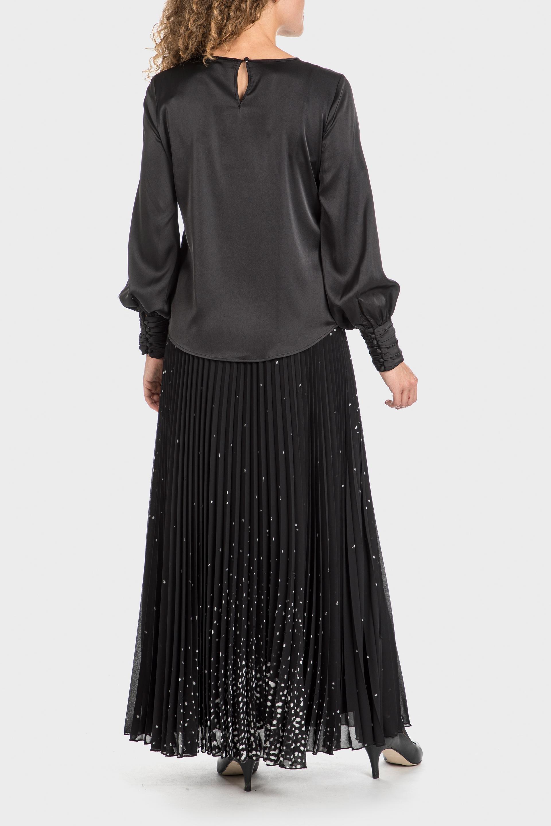 Black Long Pleated Skirt, , large image number 3