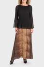Brown Long Printed Skirt