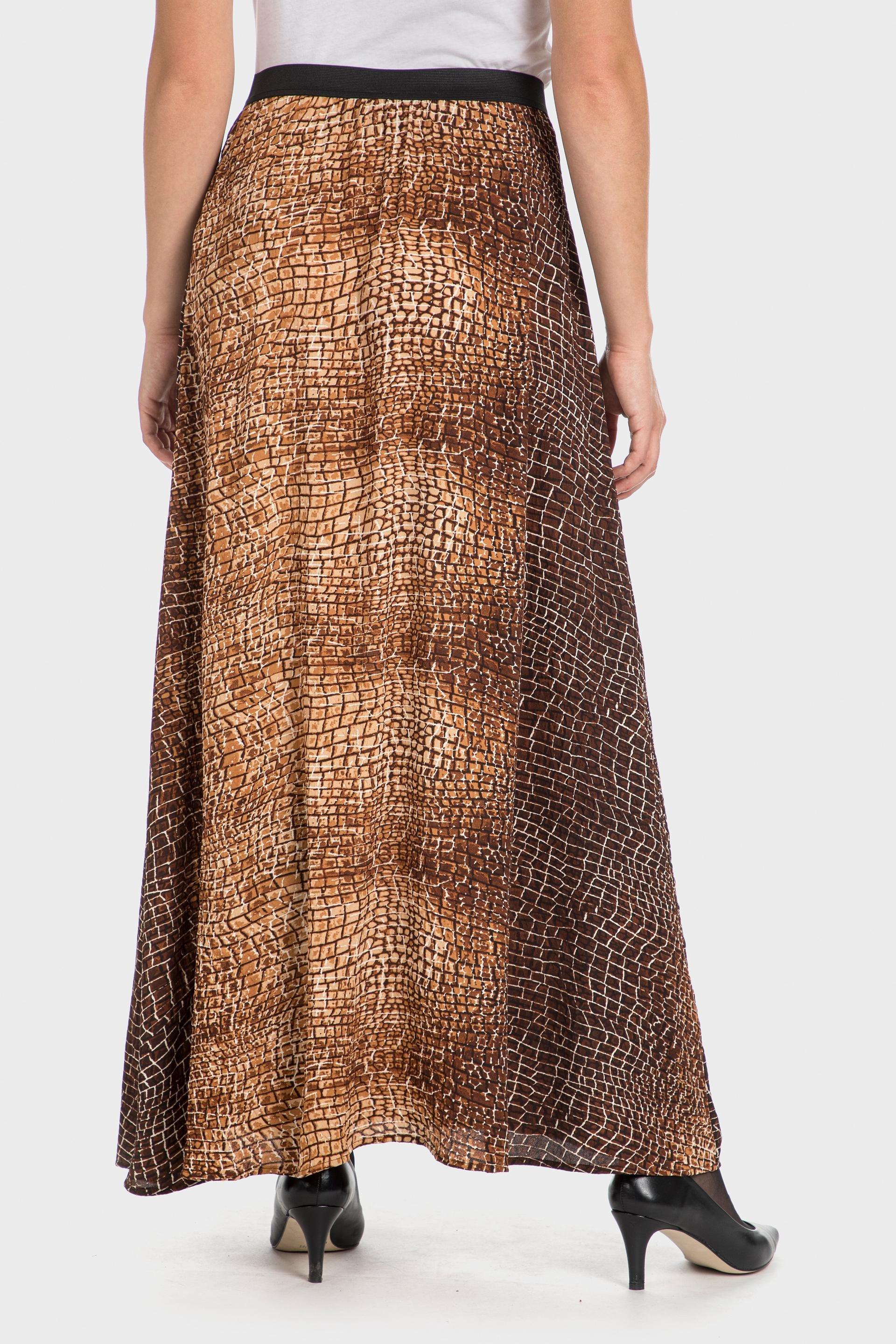 Brown Long Printed Skirt, , large image number 2