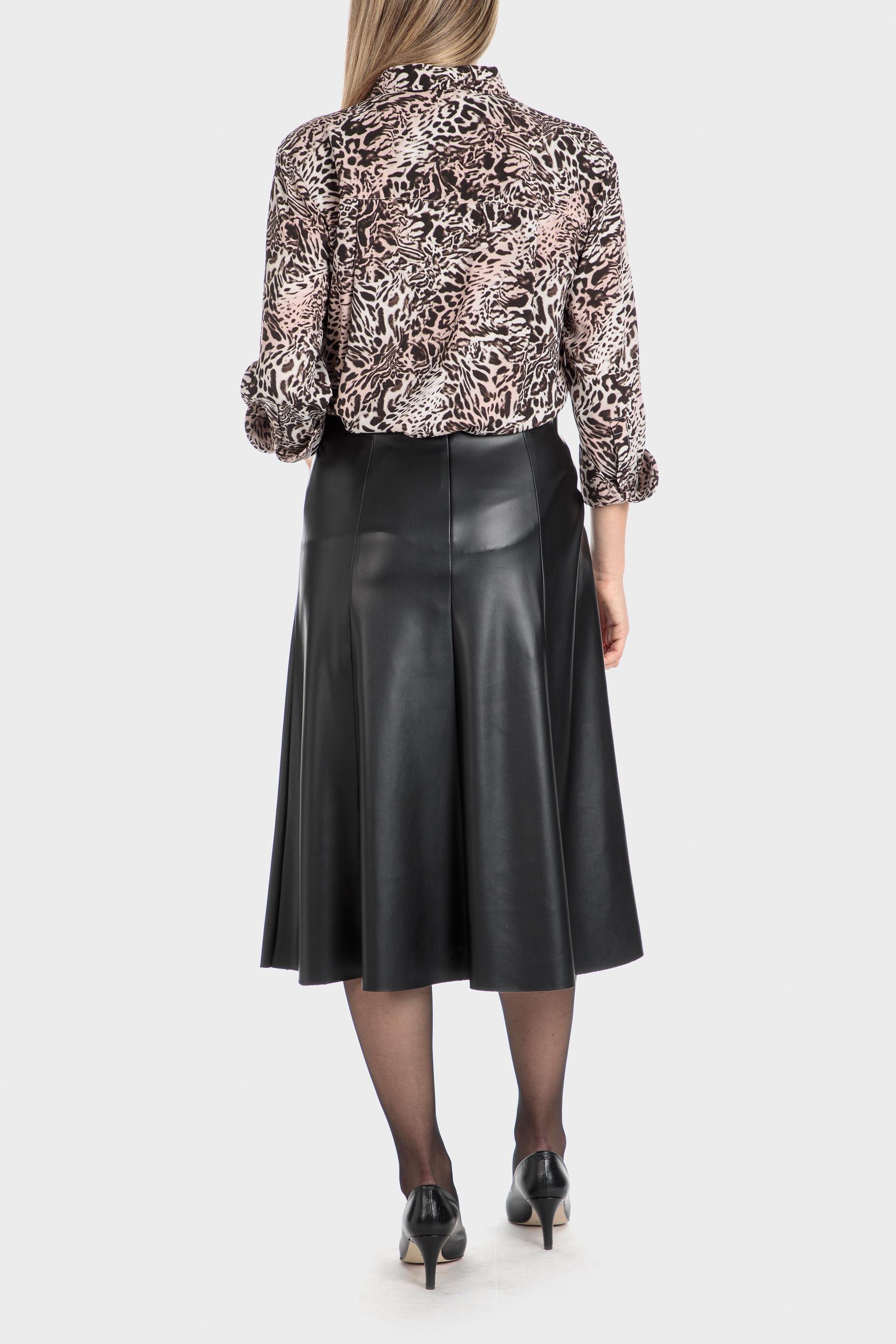 Black Leather Skirt, Black, large image number 6