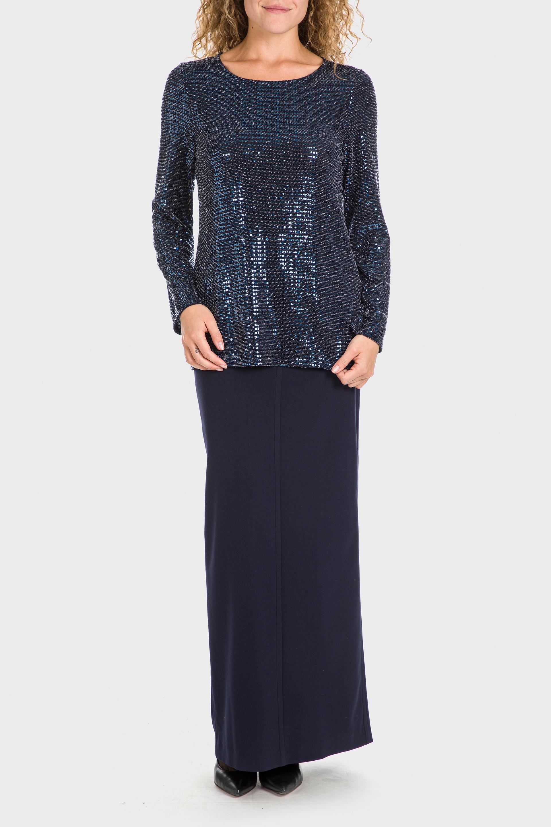Navy Long Maxi Skirt, , large image number 0