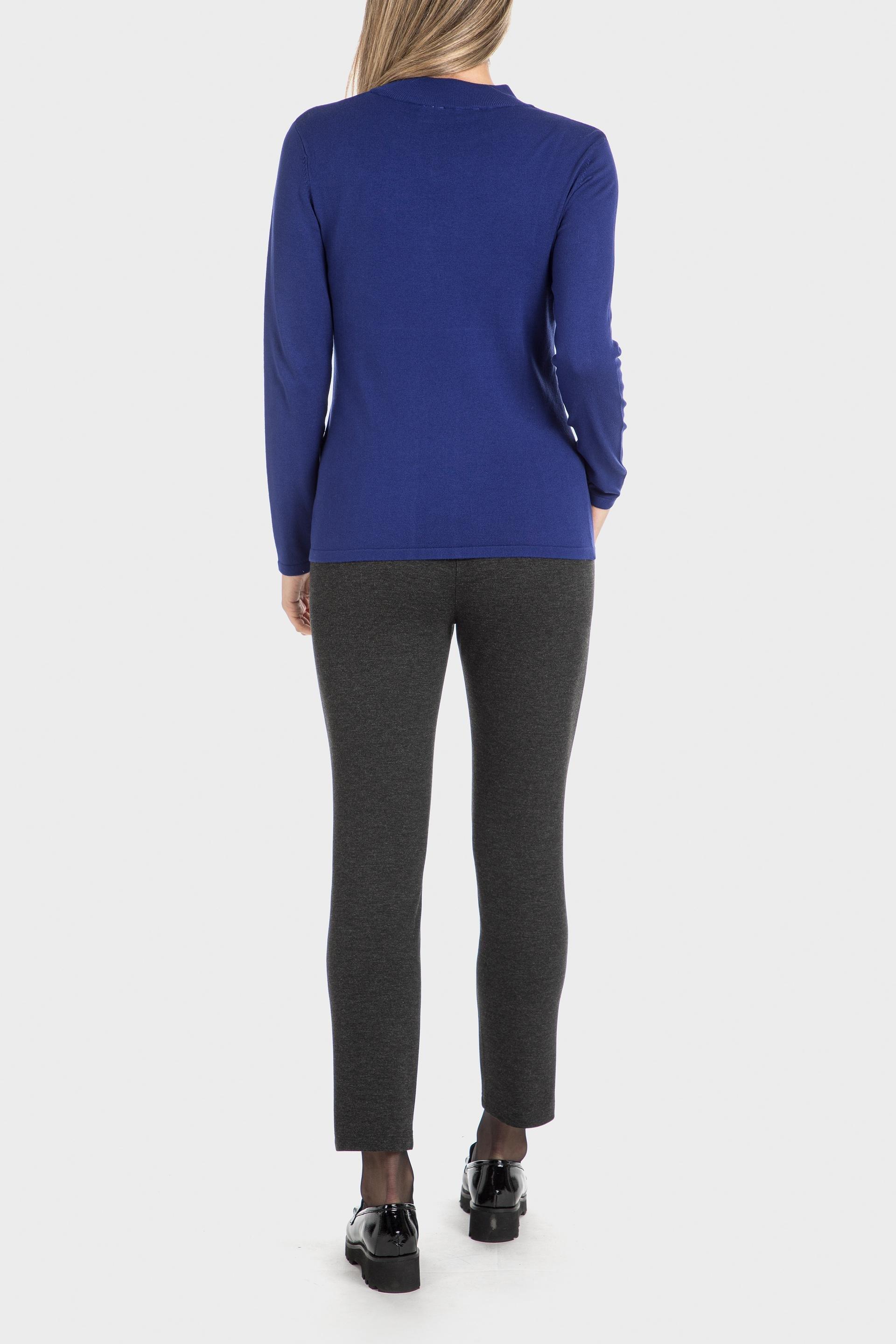 Blue Basic Semi Turtleneck Sweater, , large image number 3