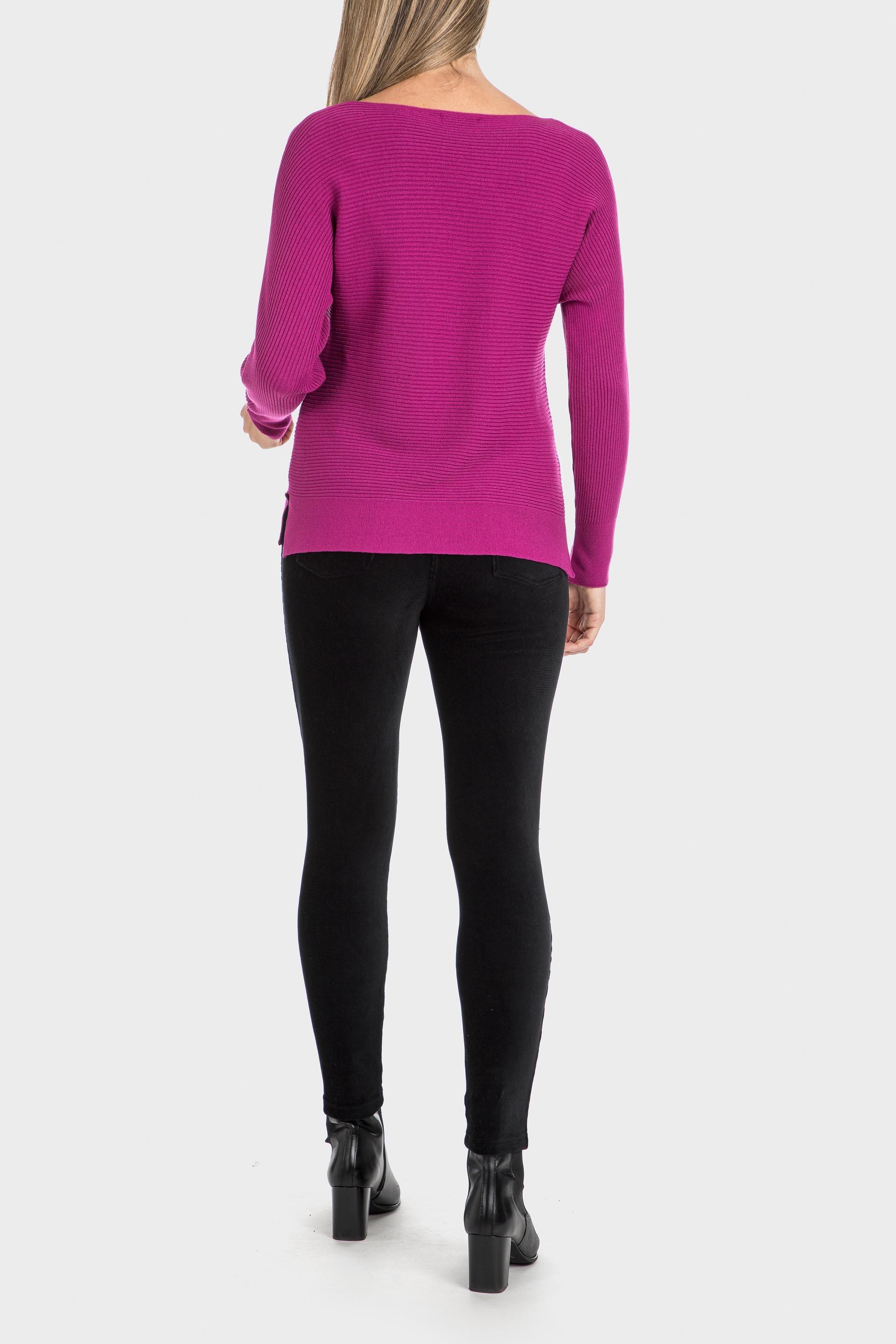 Pink Long Sleeve Sweater, Fuchsia, large image number 5