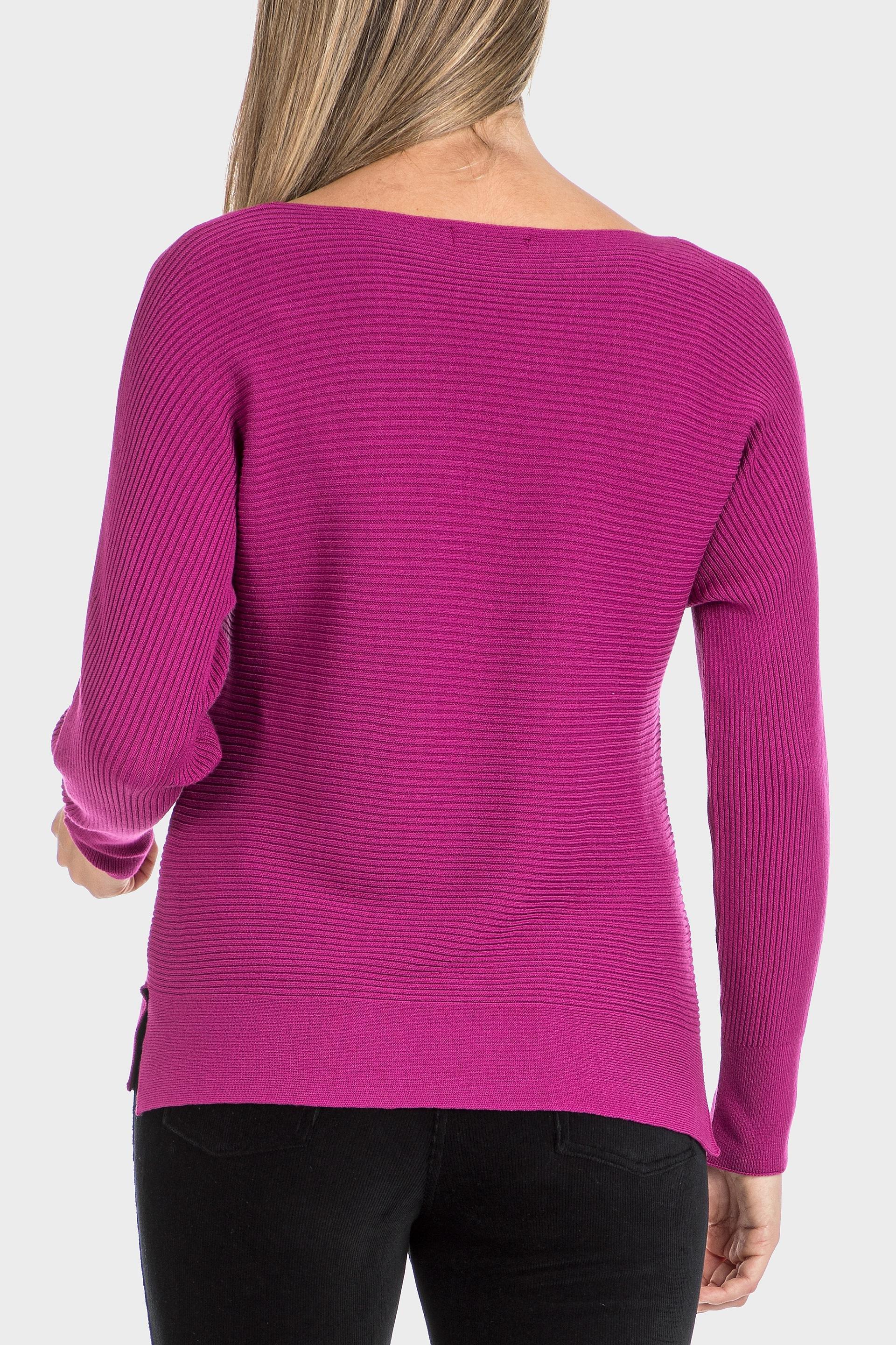 Pink Long Sleeve Sweater, Fuchsia, large image number 6