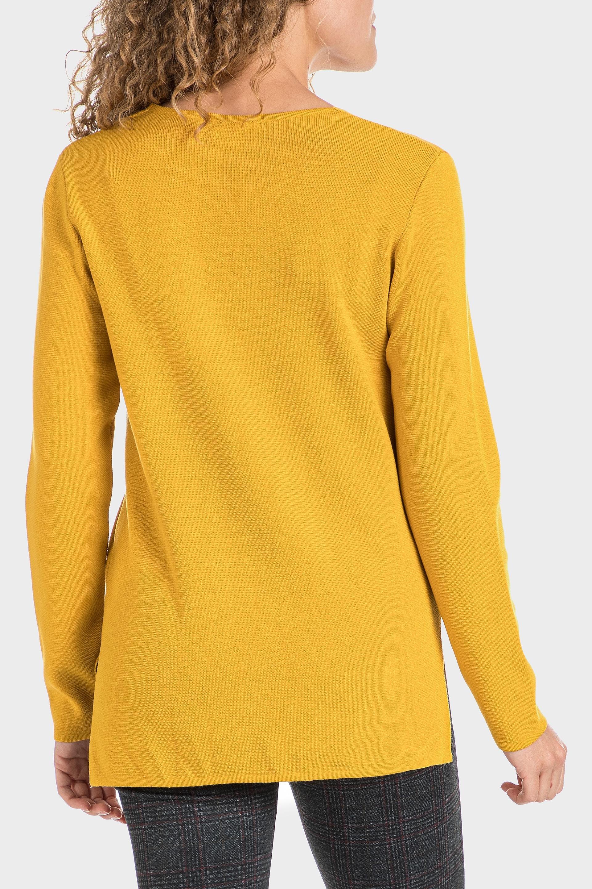 Yellow V-Neck Sweatshirt, Yellow Mustard, large image number 5