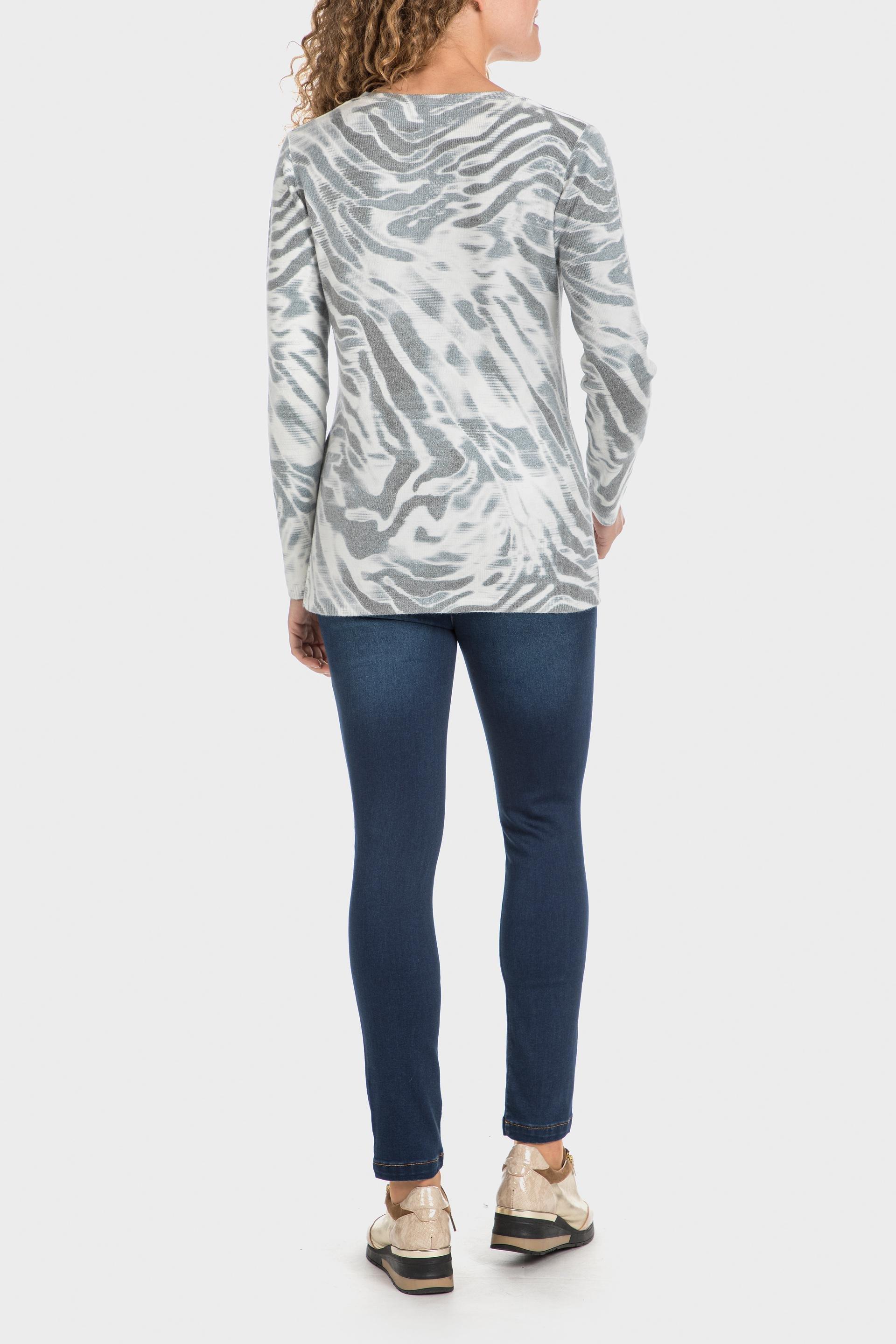 Grey Rhinestone Print Sweater, , large image number 2
