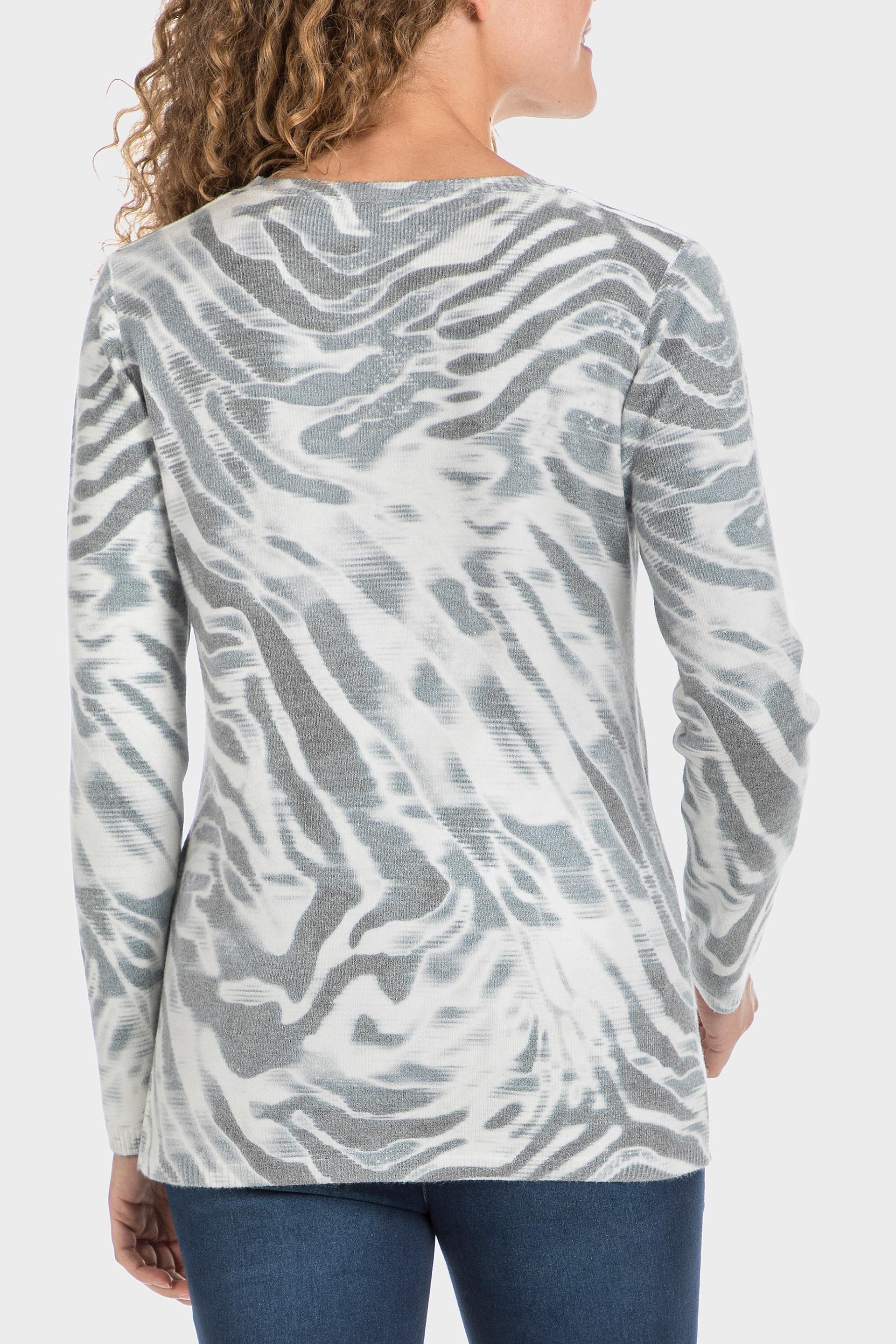 Grey Rhinestone Print Sweater, , large image number 3