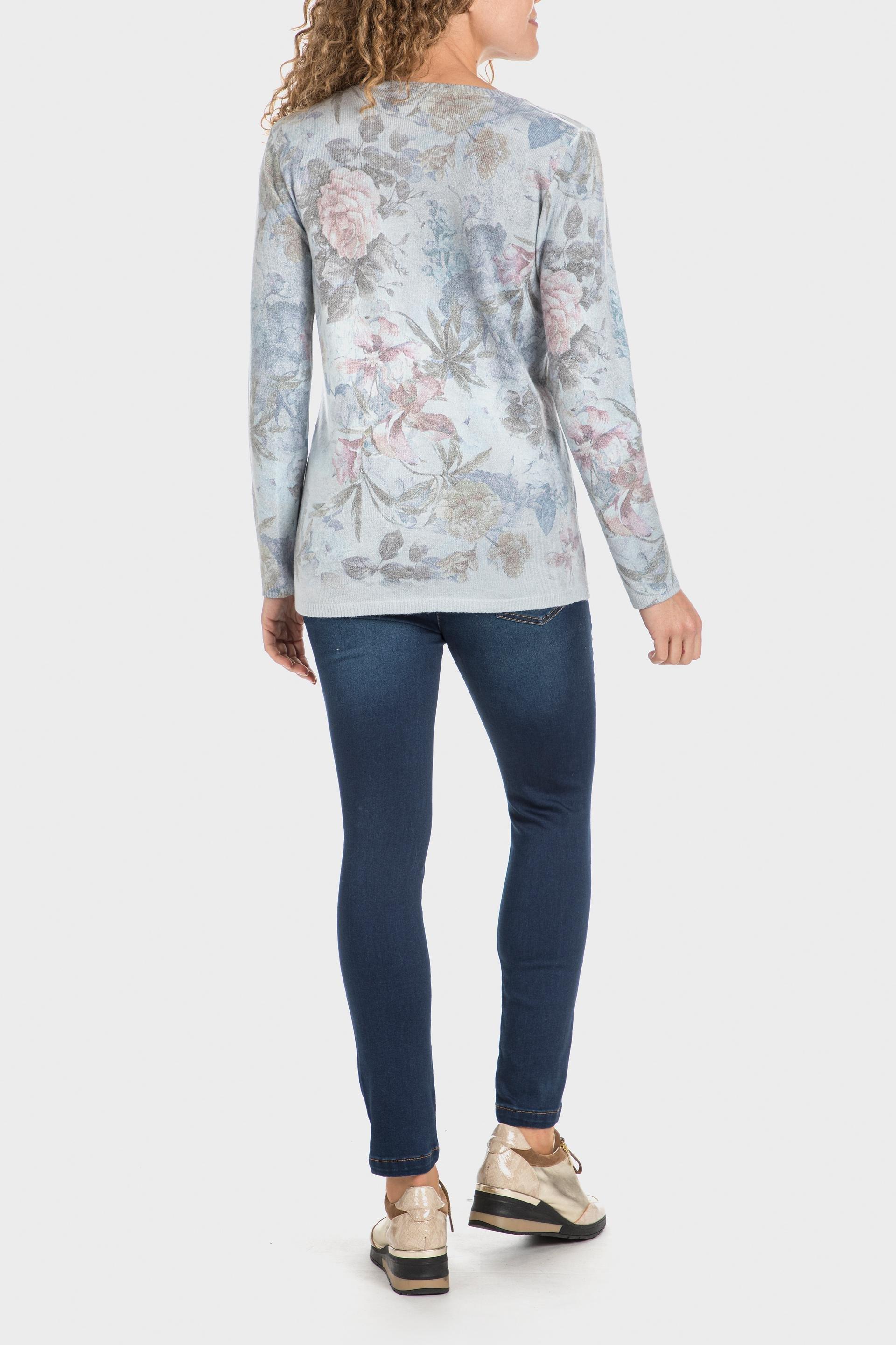 Blue Rhinestone Print Sweatshirt, , large image number 6