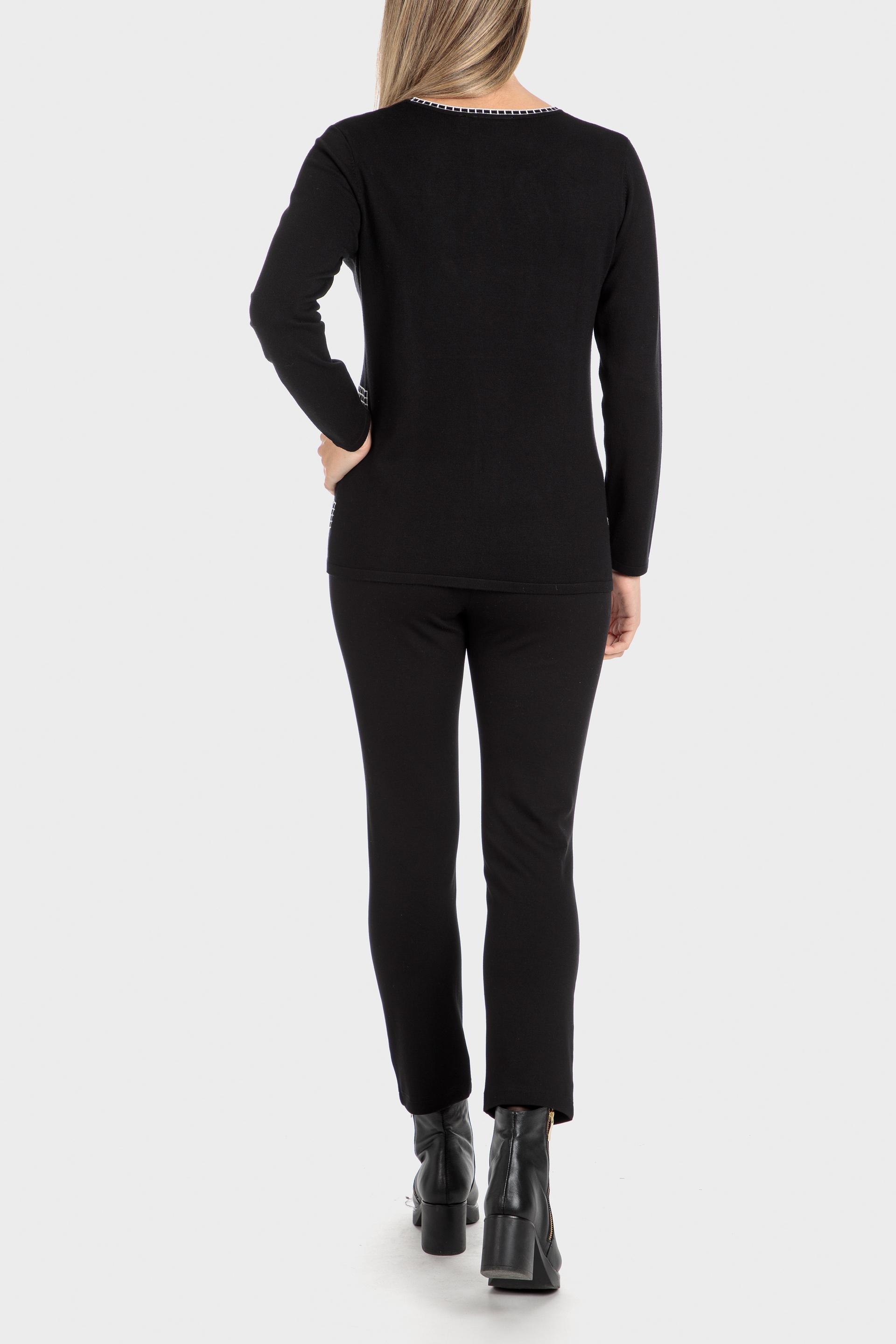 Black Embroidered Sweater, , large image number 2
