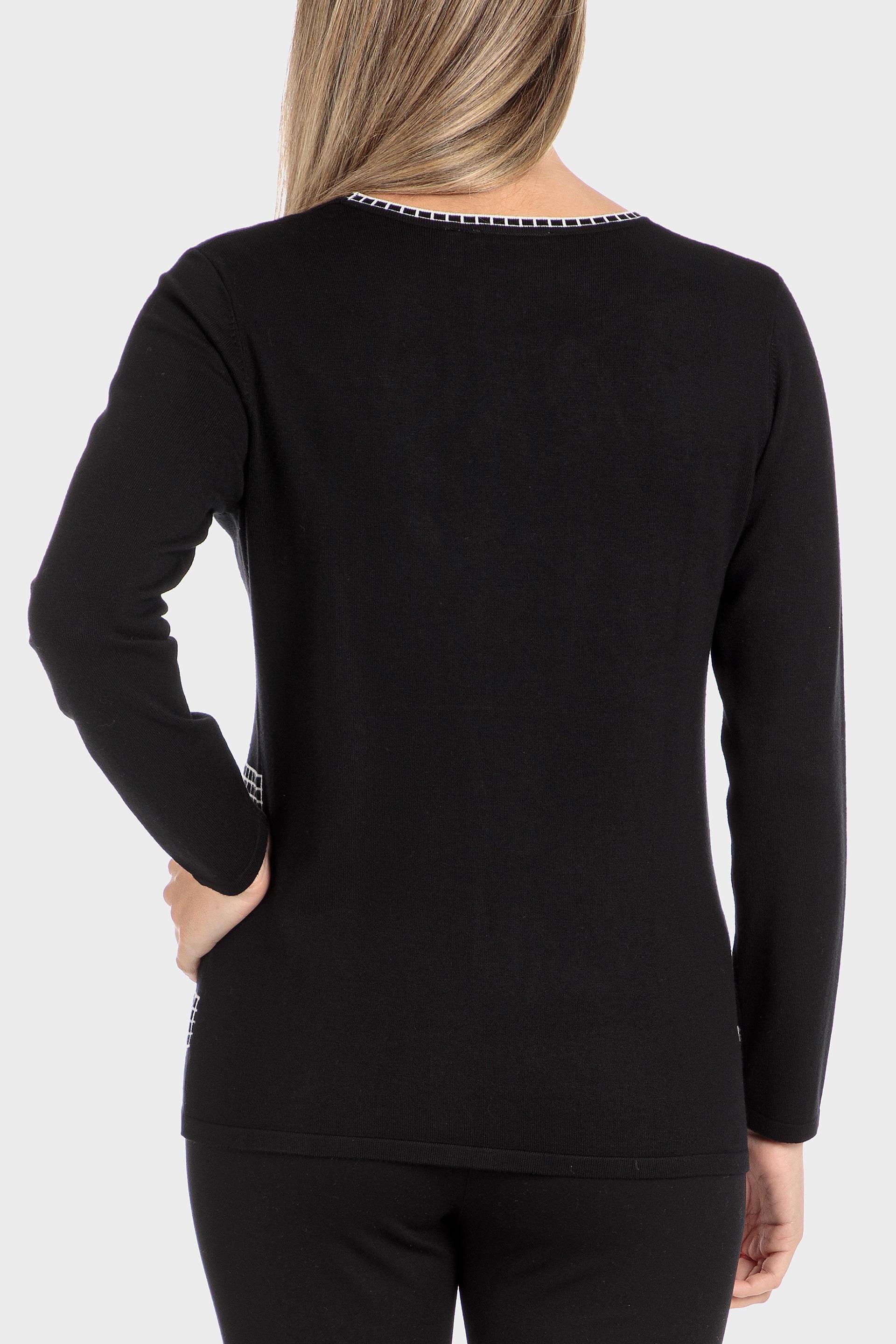 Black Embroidered Sweater, , large image number 3