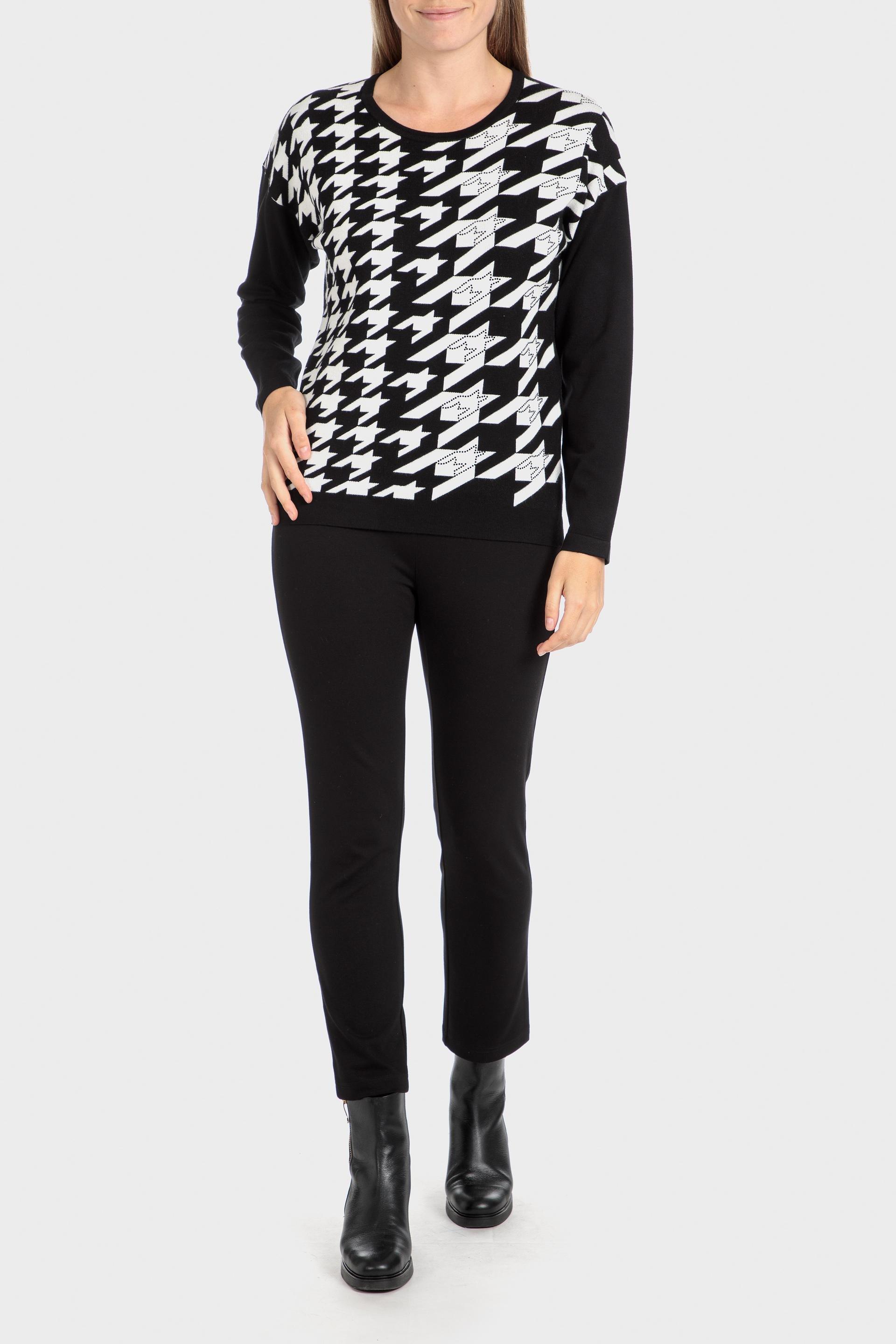 Black Jacquard Sweater, , large image number 3