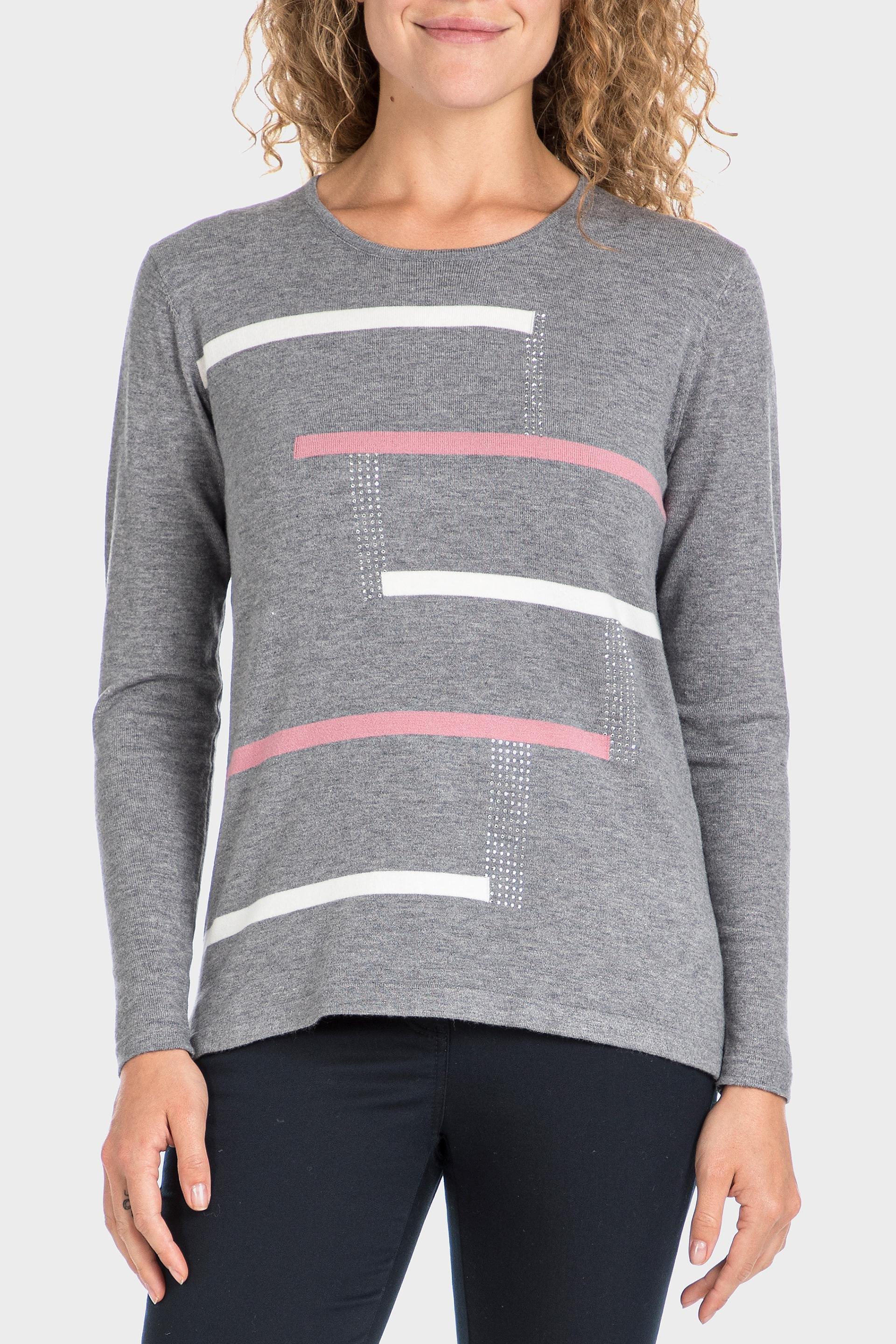 Grey Intarsia Sweater, , large image number 0