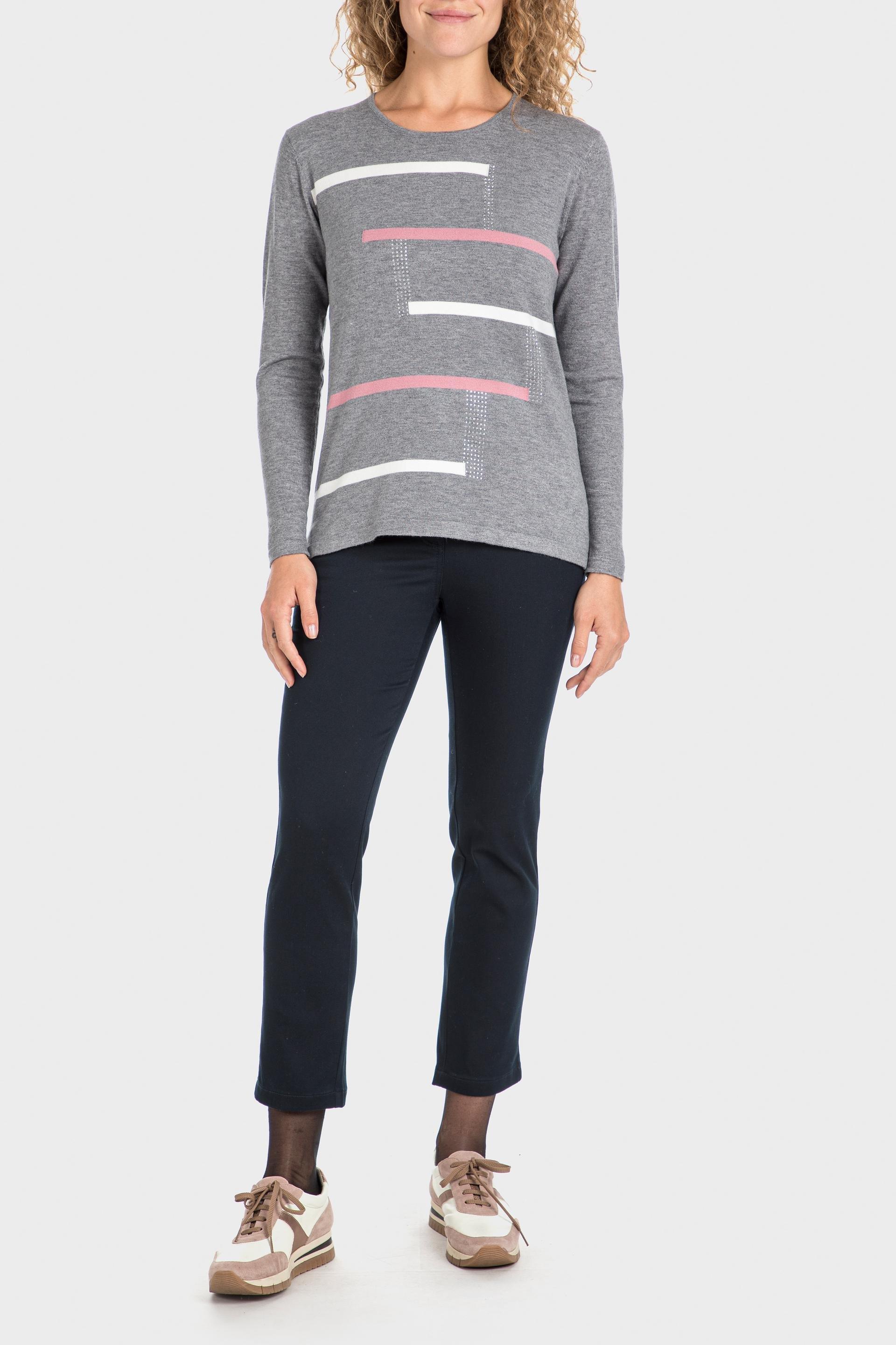 Grey Intarsia Sweater, , large image number 1