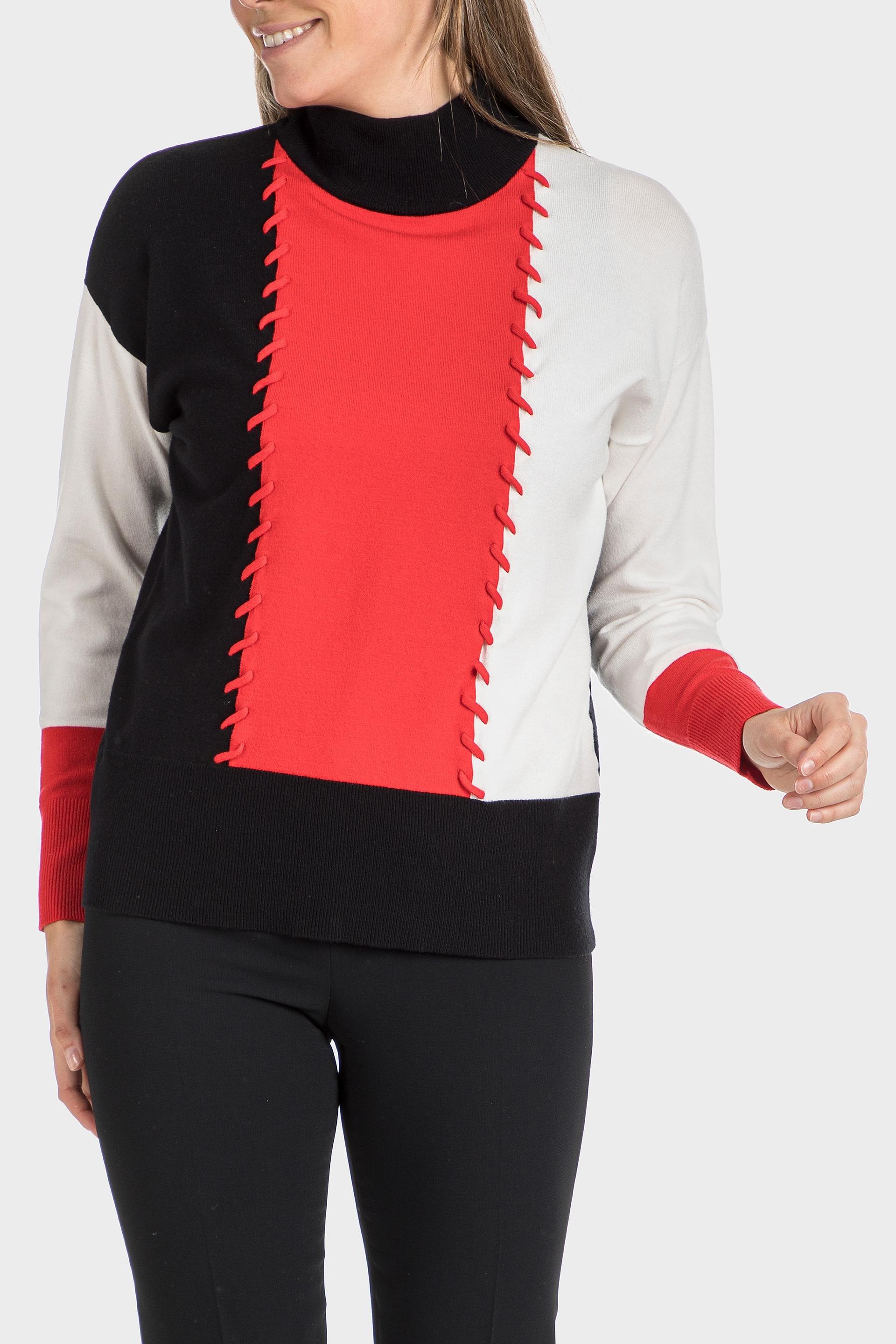 Black Colour Block Sweater, , large image number 1