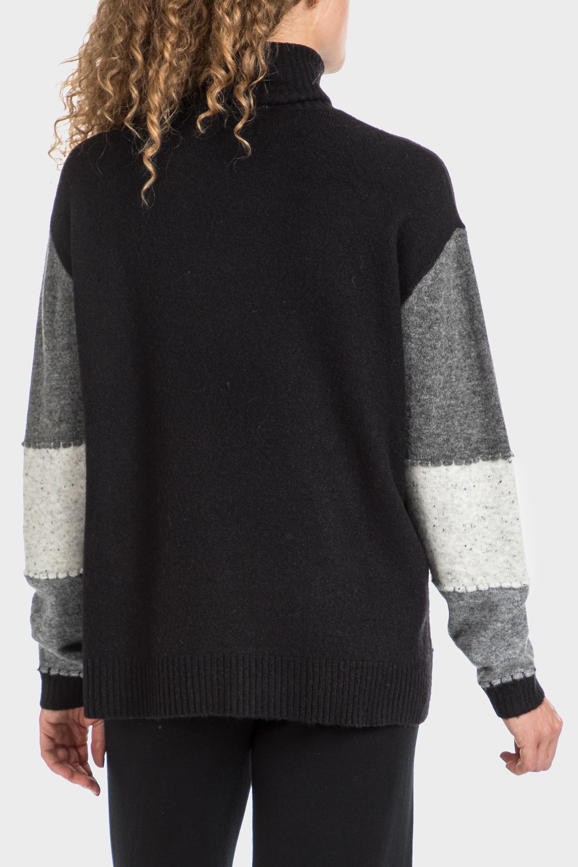 Black Colour Block Sweater, , large image number 2