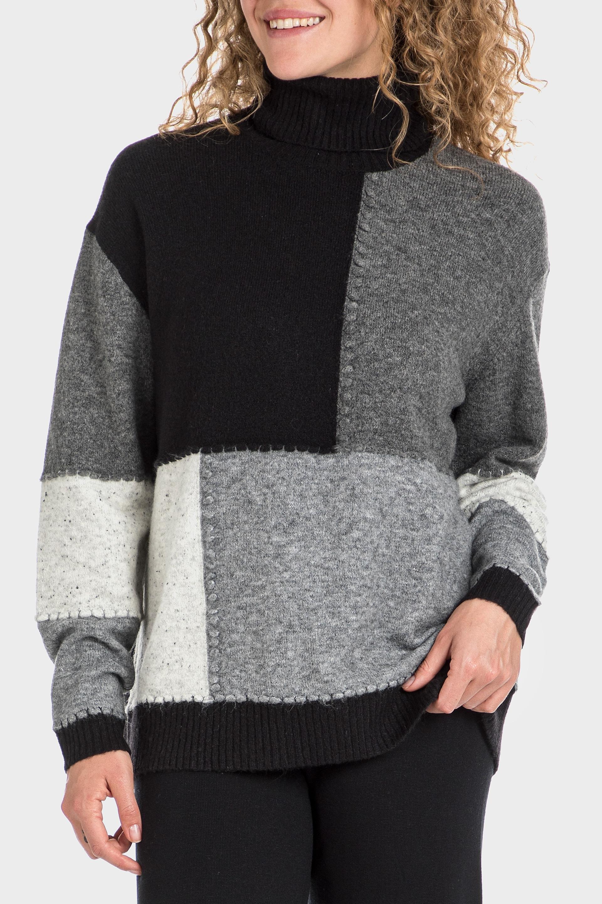 Black Colour Block Sweater, , large image number 3