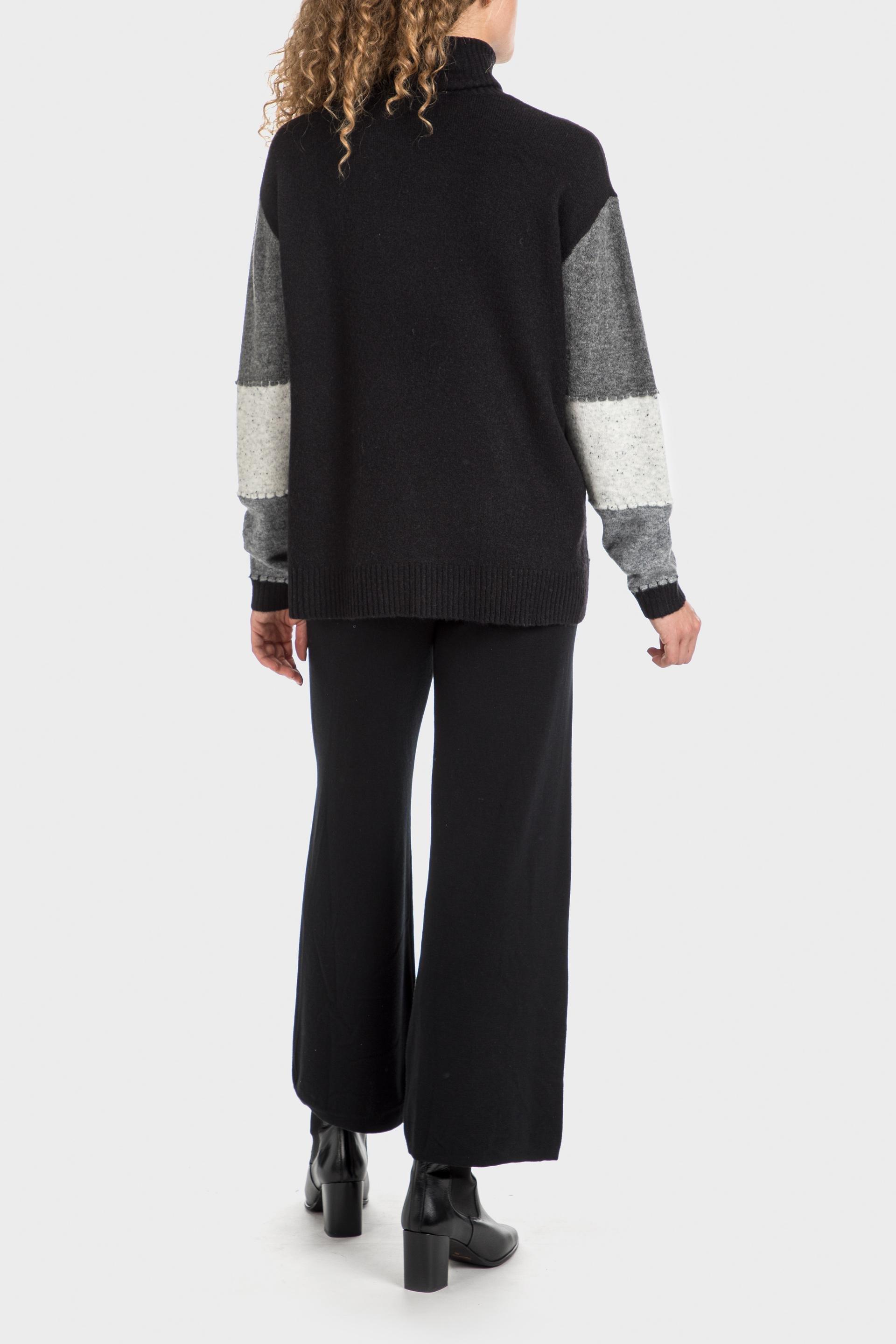 Black Colour Block Sweater, , large image number 5