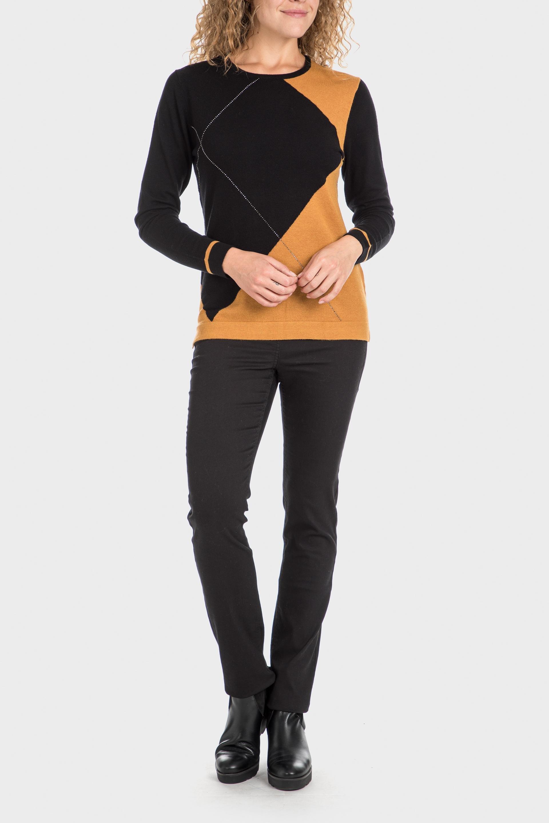 Orange Intarsia Sweater, , large image number 0