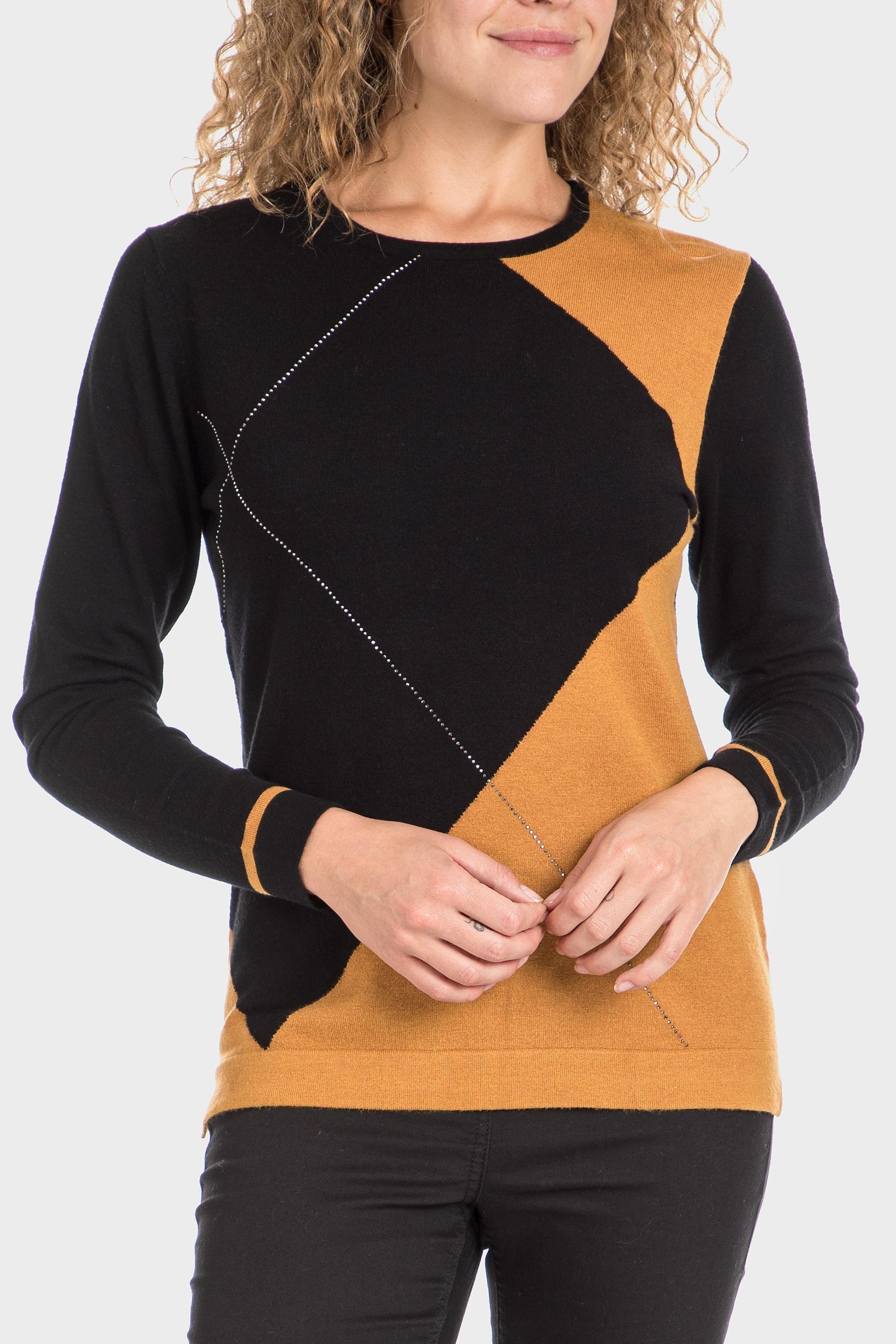 Orange Intarsia Sweater, , large image number 1