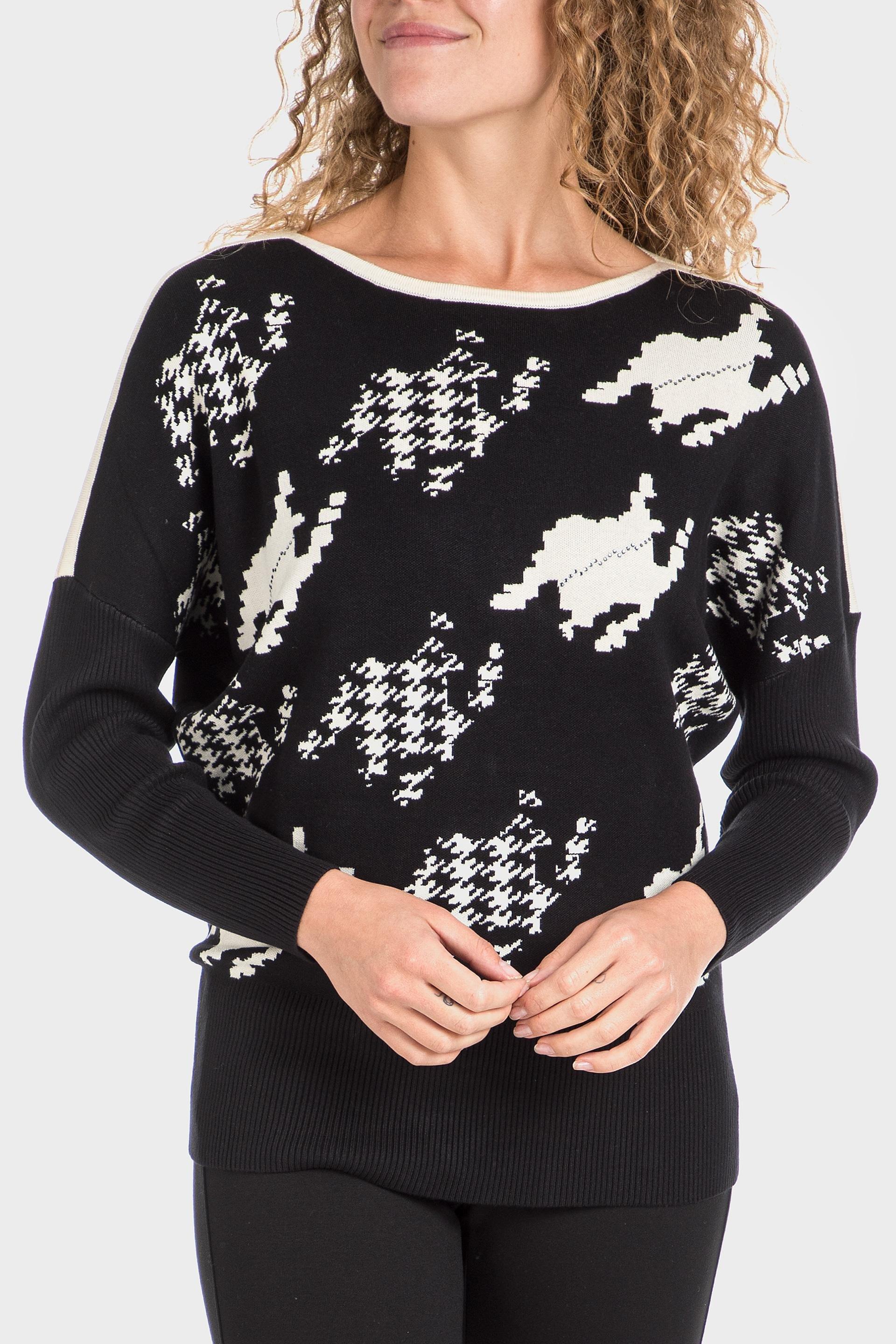 Black Houndstooth Sweater, , large image number 0