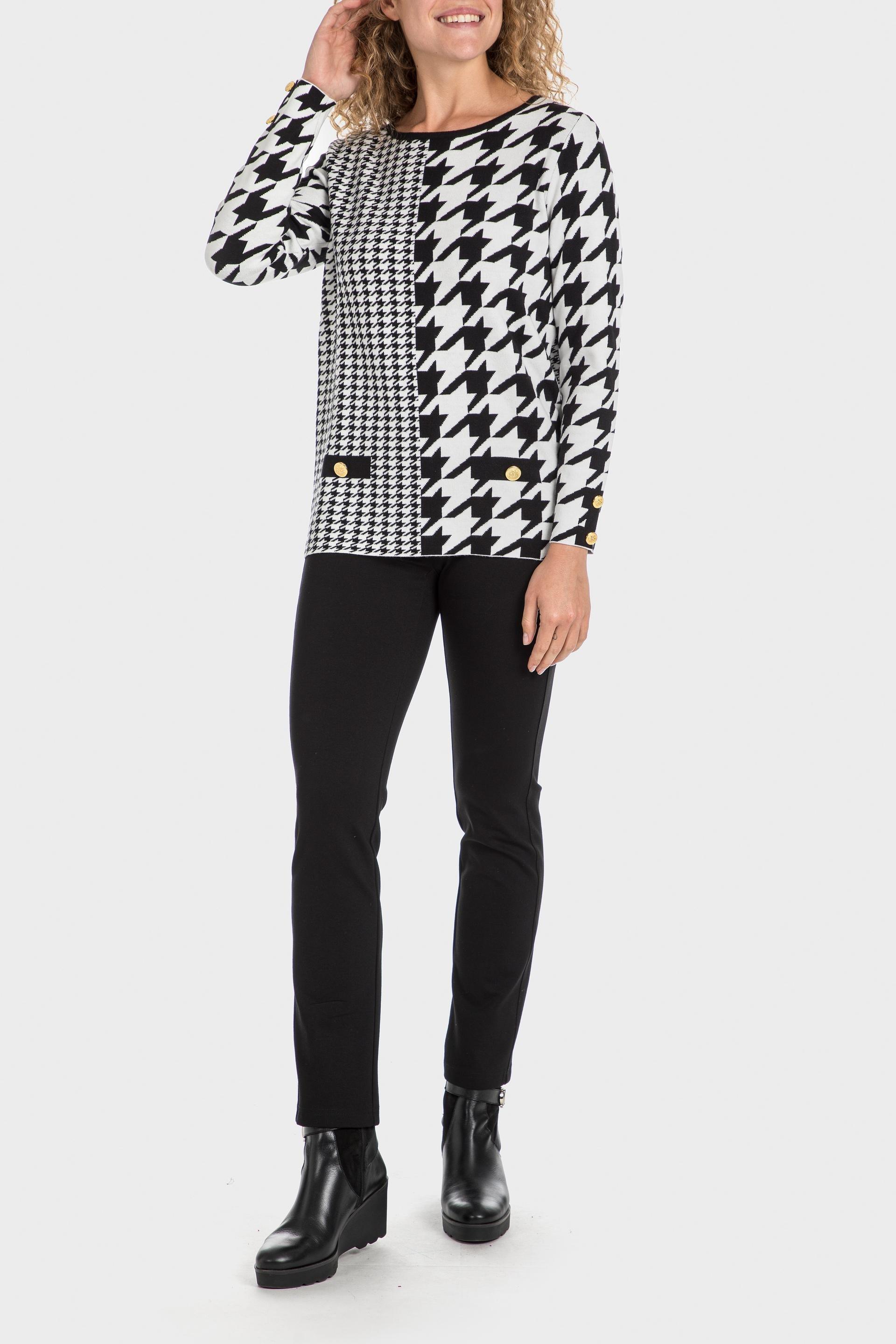 Multicolour Houndstooth Sweater, , large image number 0