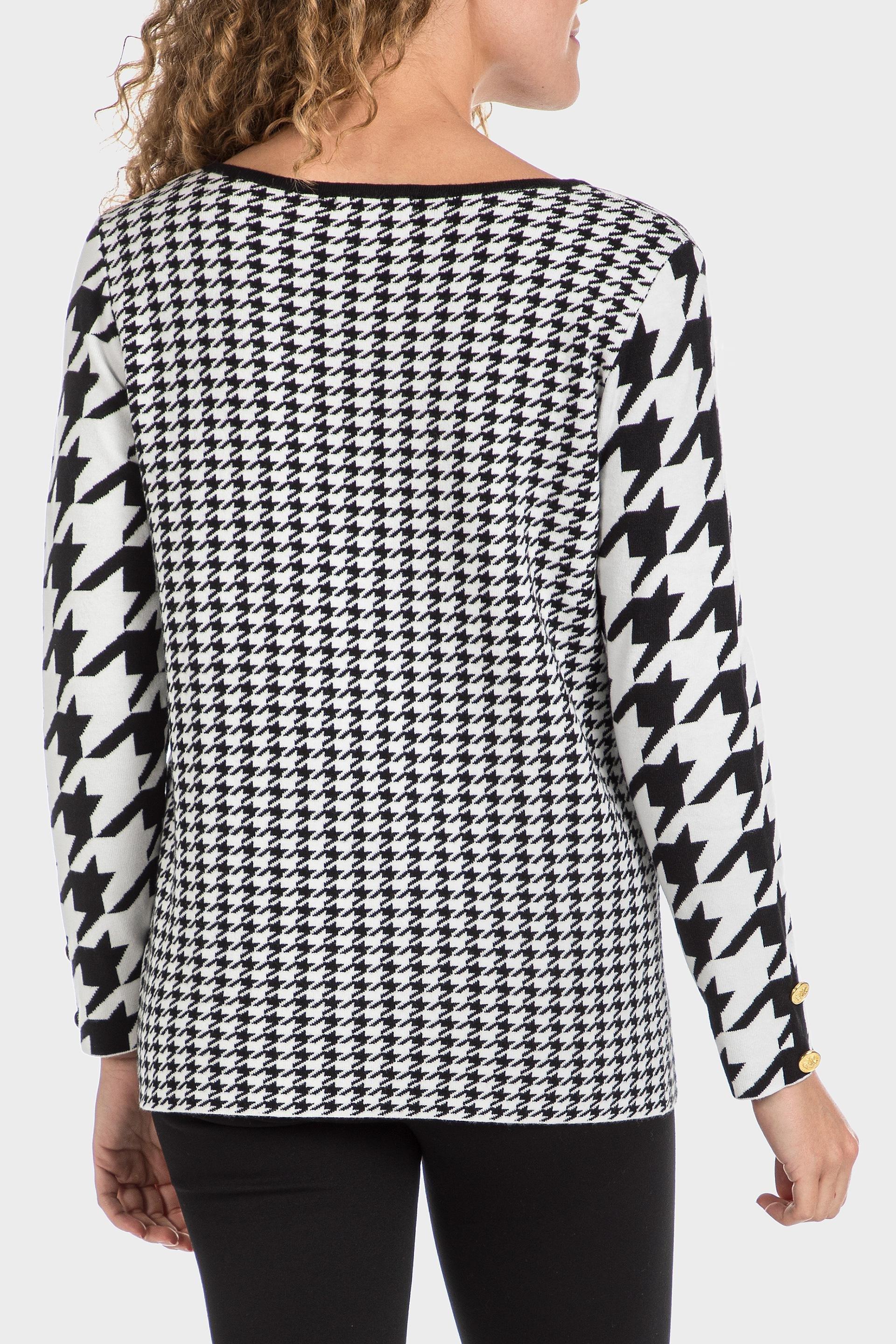 Multicolour Houndstooth Sweater, , large image number 2