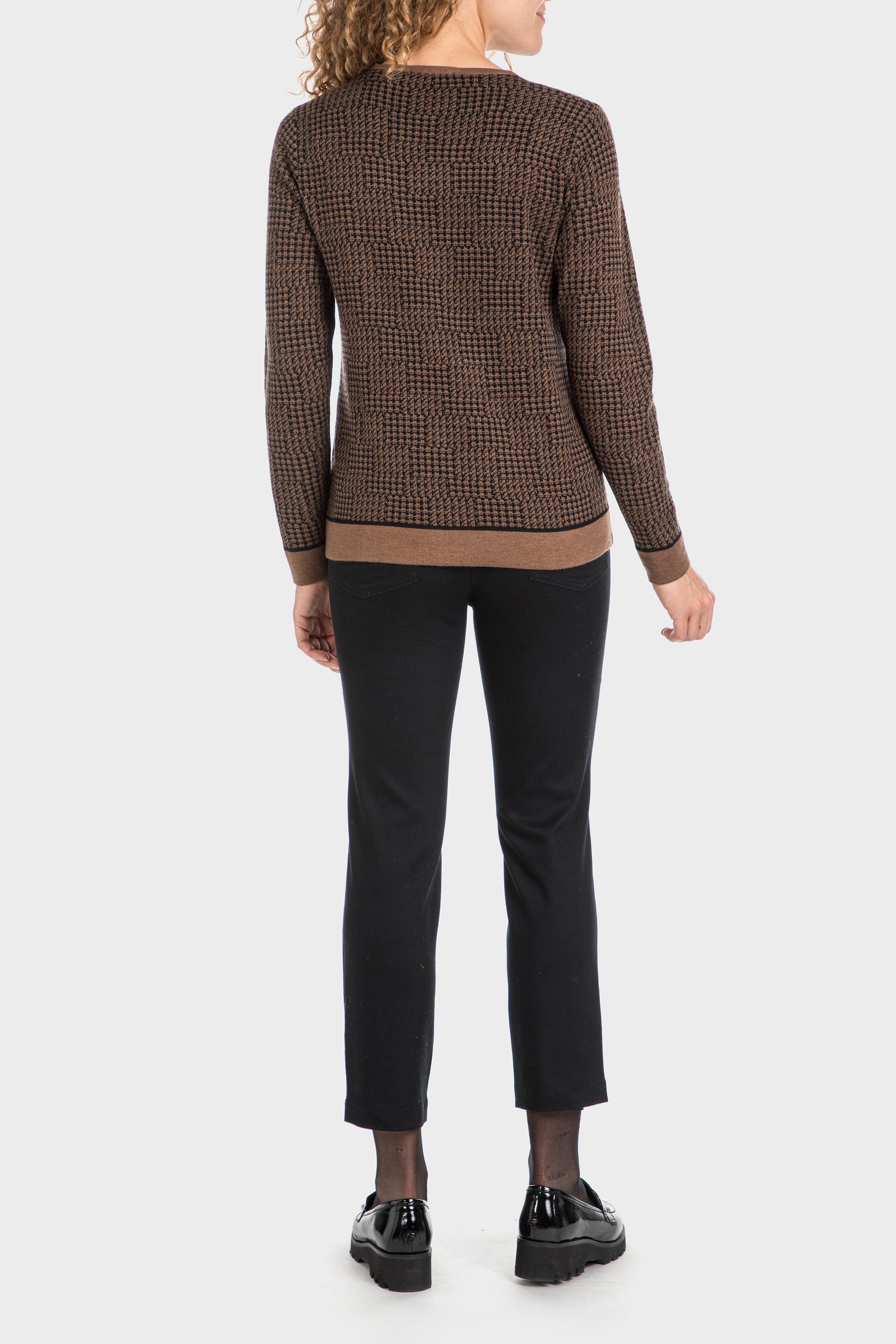 Brown Houndstooth Sweater, , large image number 3