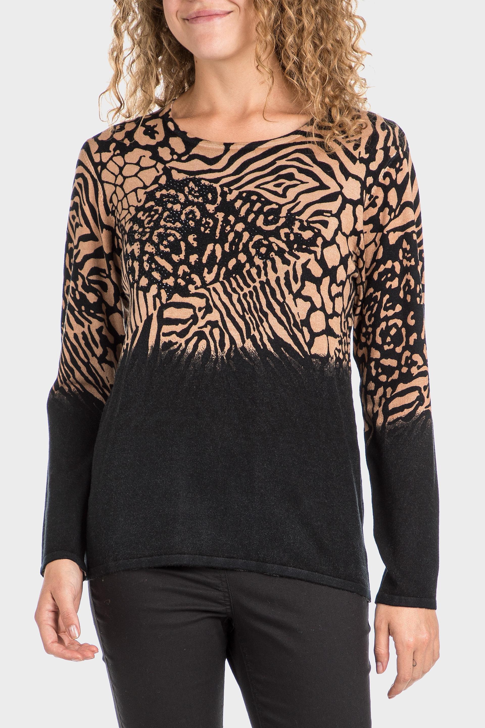 Multicolour Animal Print Sweater, , large image number 1