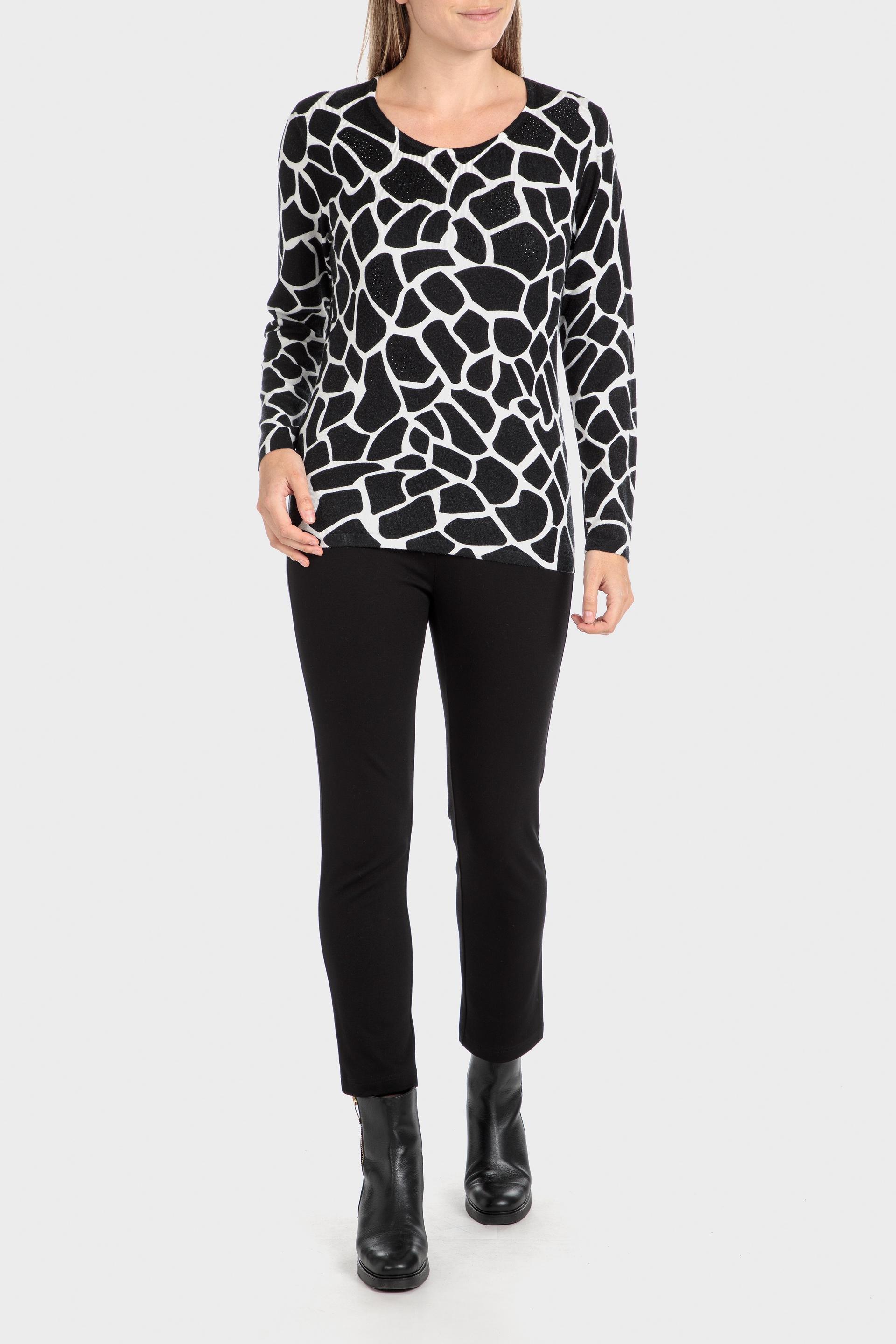 Multicolour Printed Sweater, Black, large image number 1