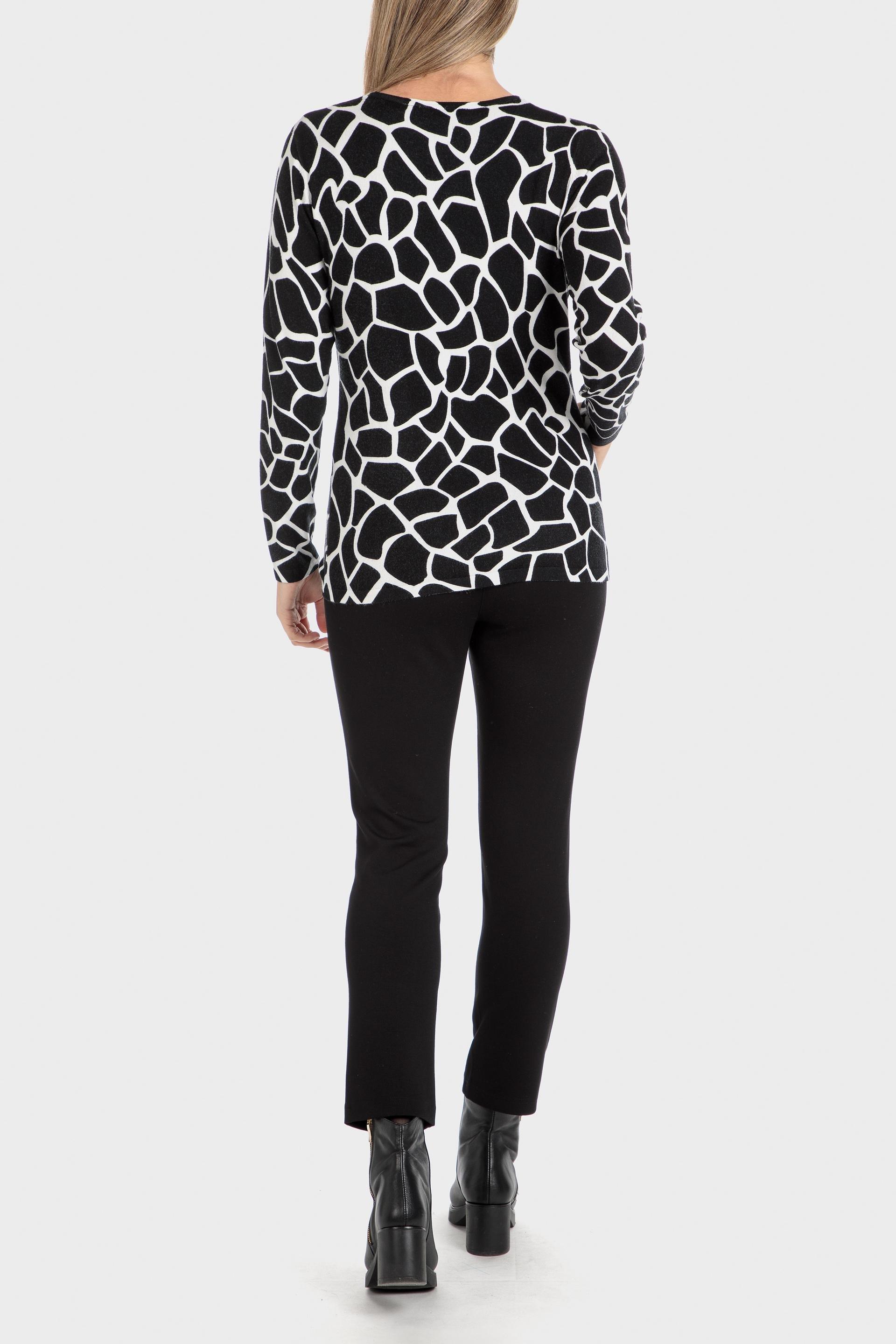 Multicolour Printed Sweater, Black, large image number 2