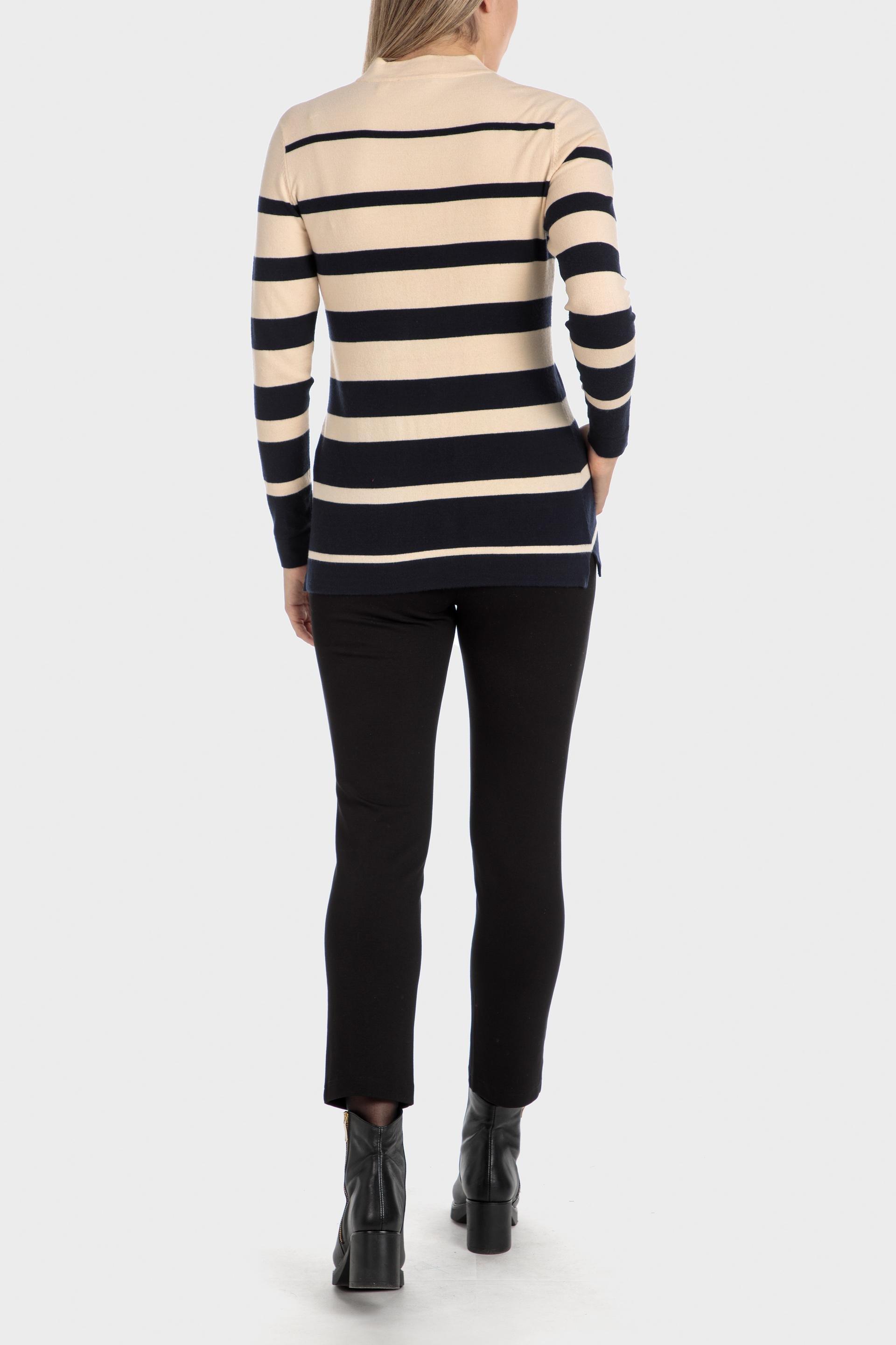 Beige Striped Sweater, , large image number 1