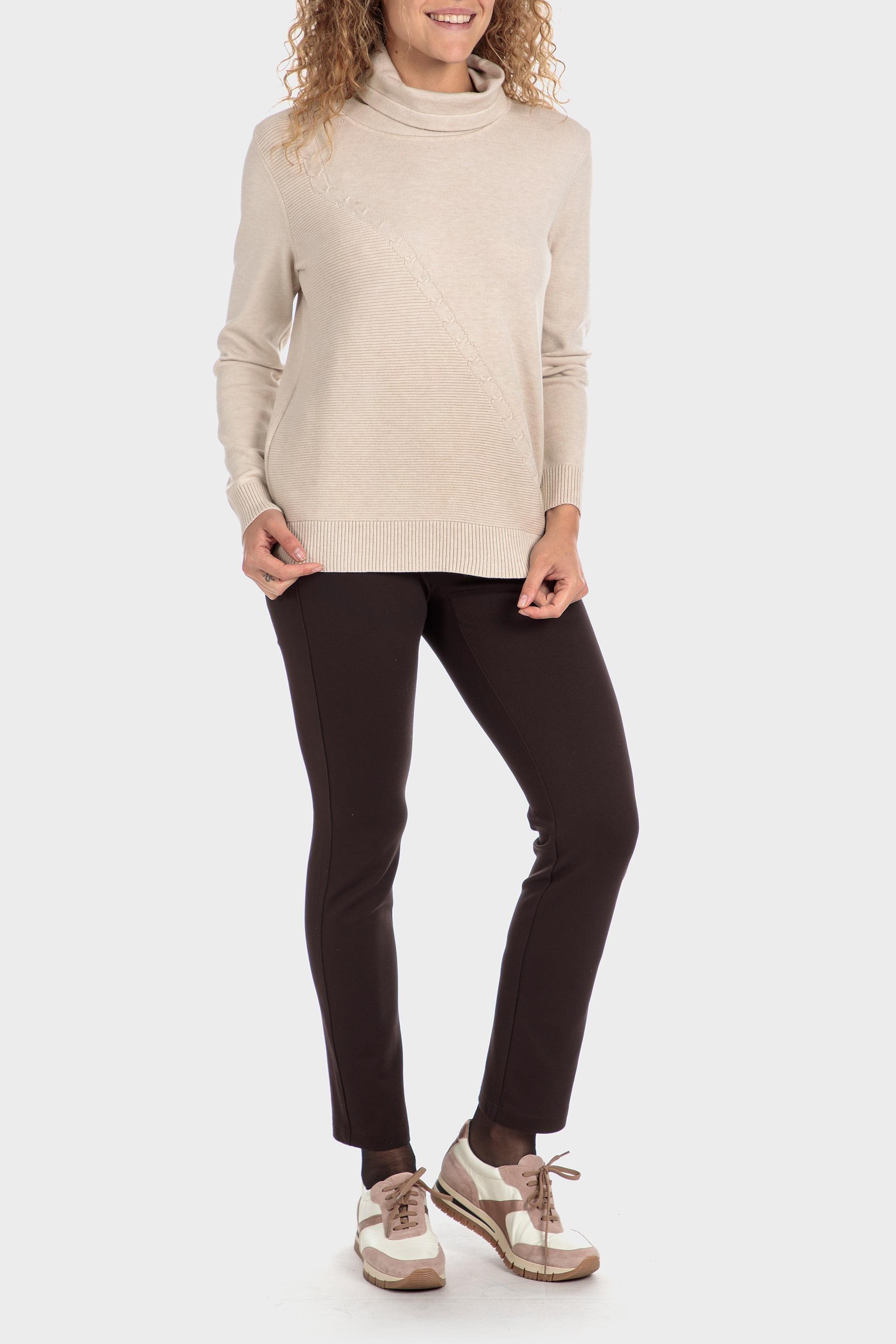 Beige Turtleneck Sweater, , large image number 0