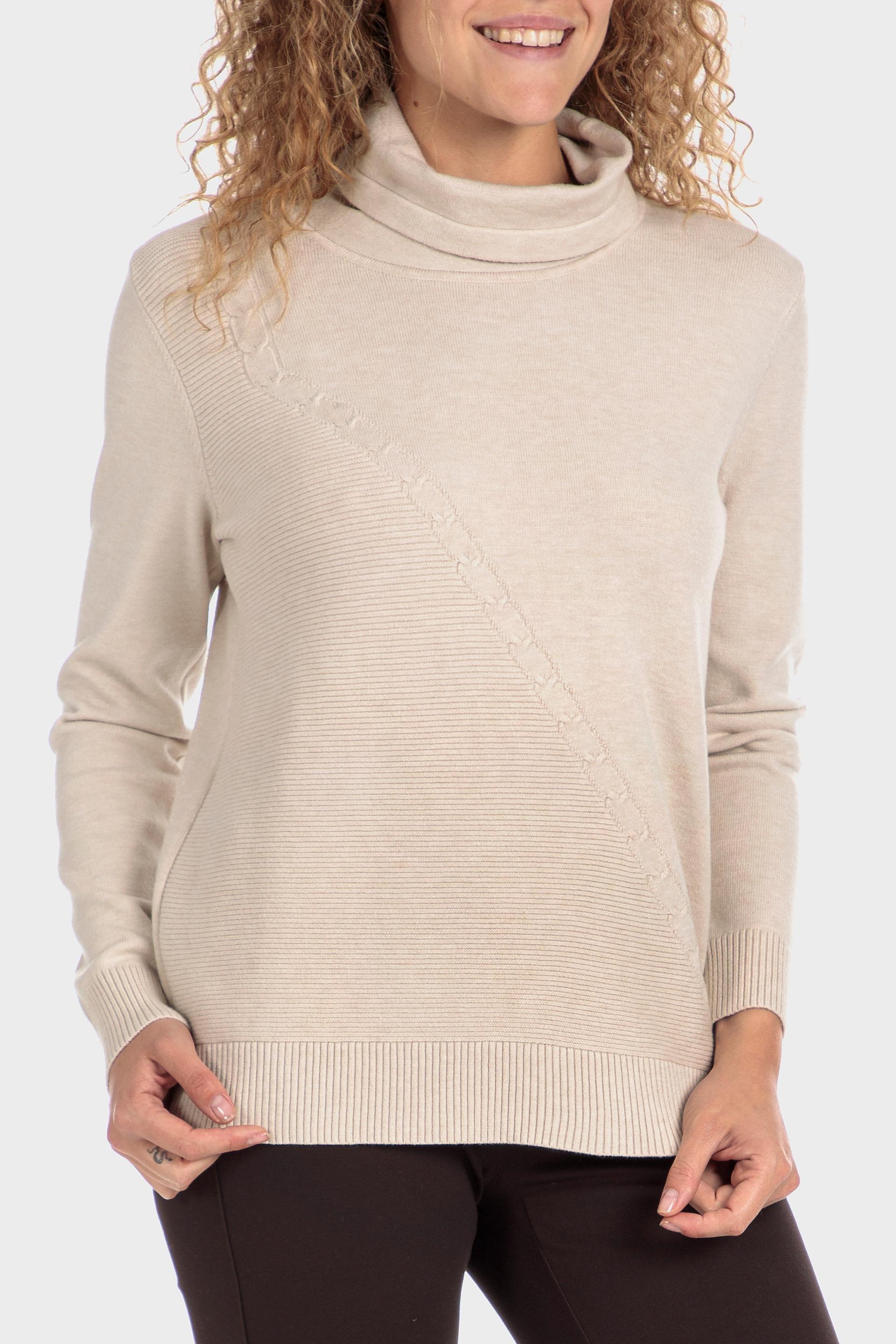 Beige Turtleneck Sweater, , large image number 2