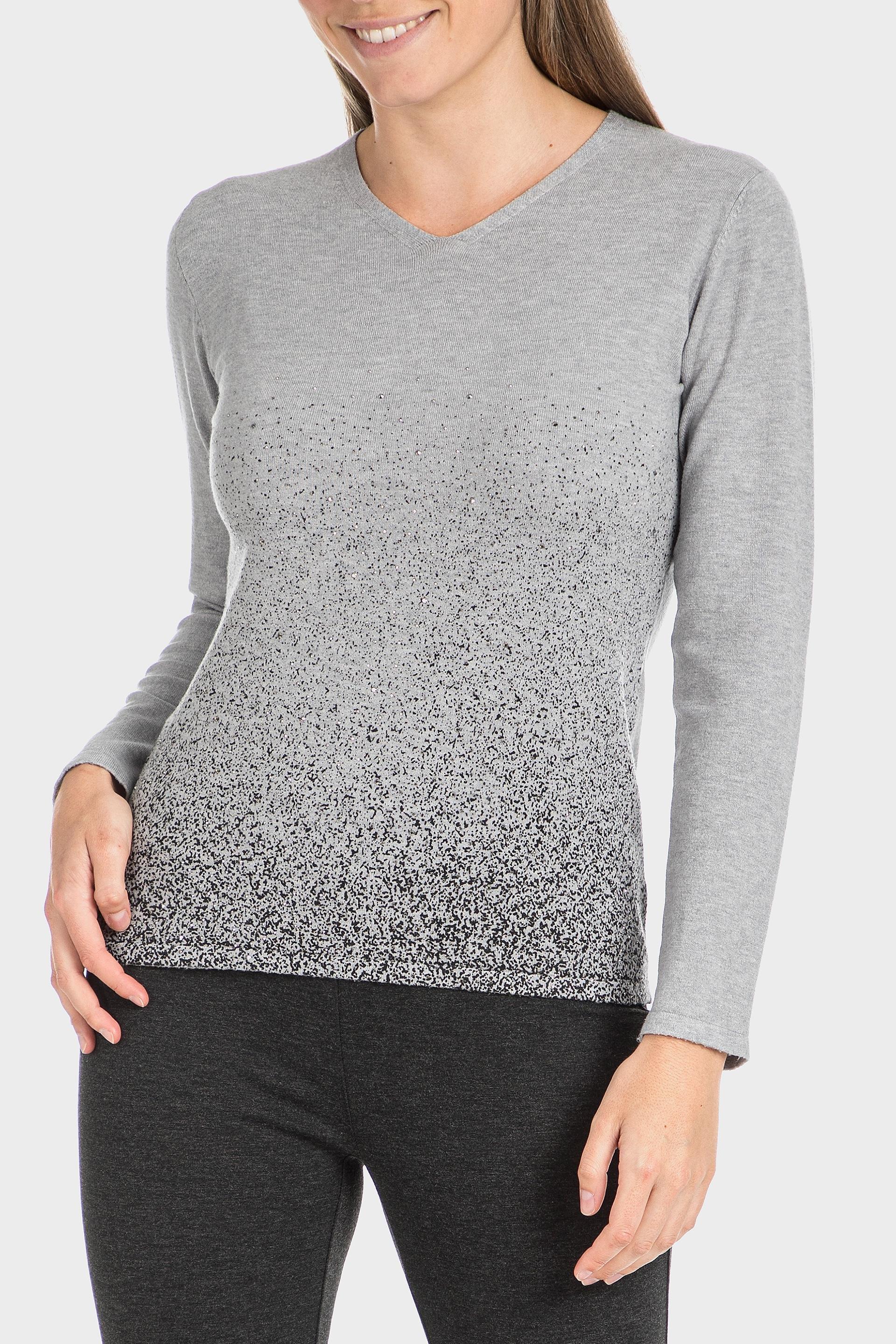 Grey Printed Sweater, , large image number 1