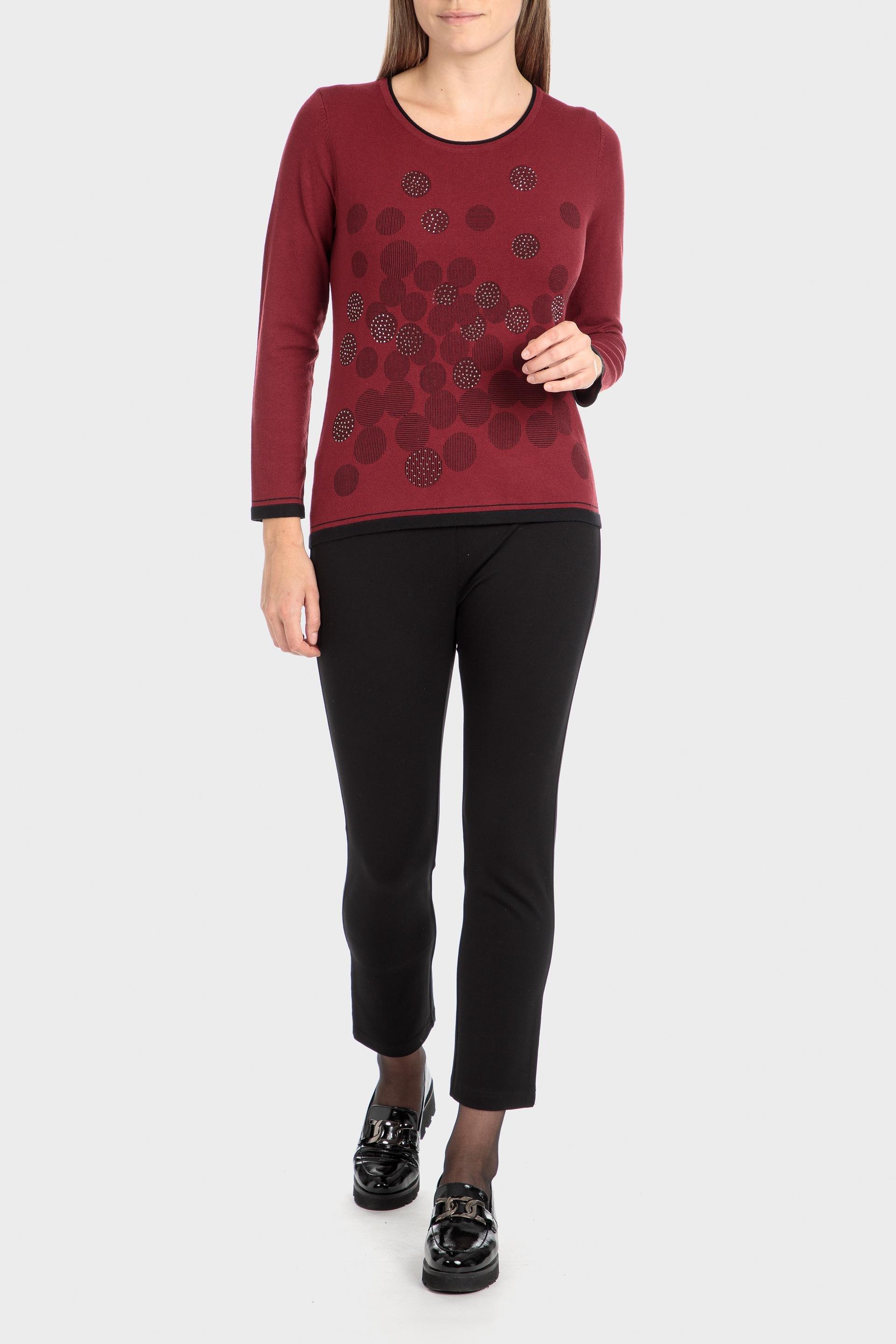 Red Printed Sweater, , large image number 0