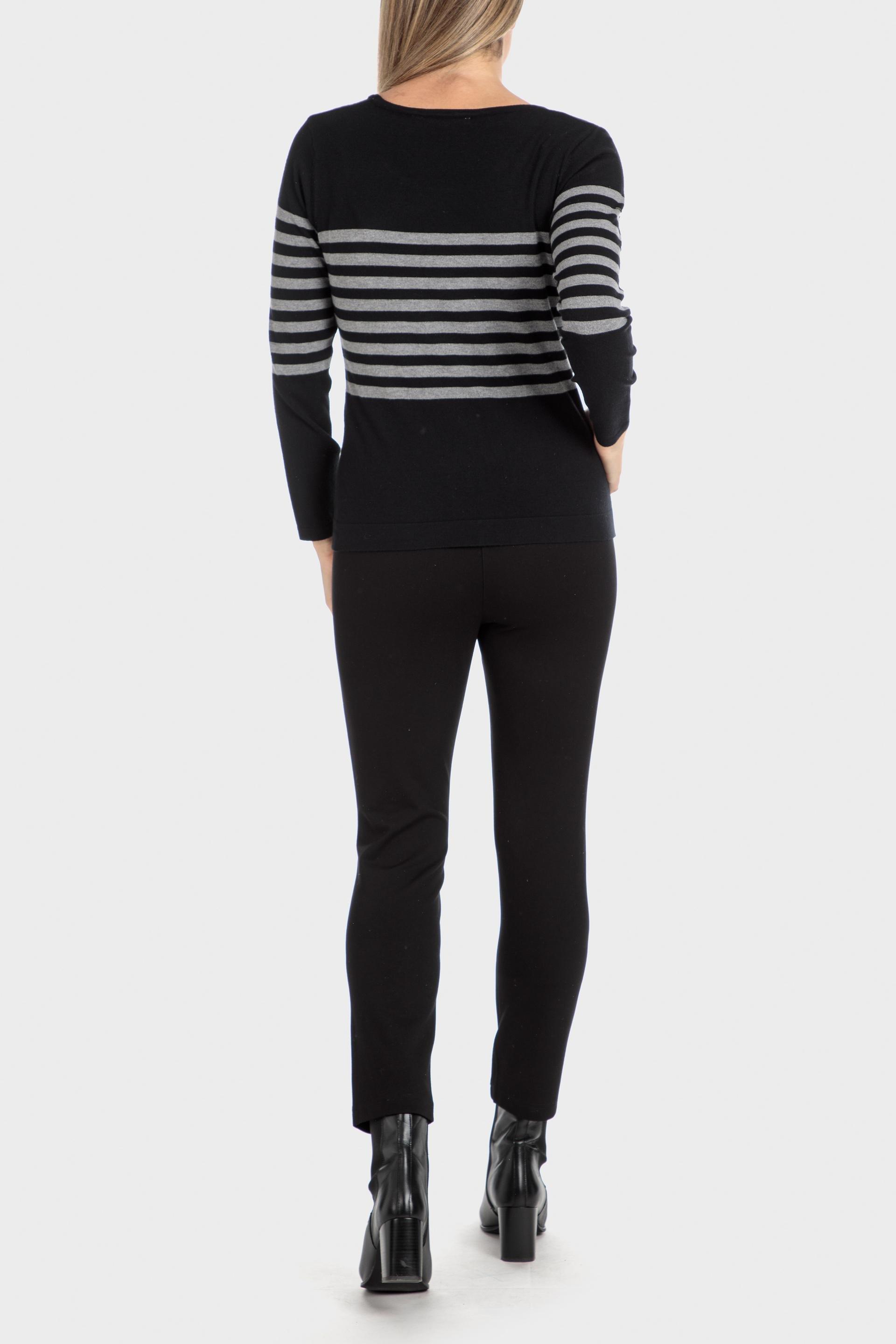 Black Striped Sweater With Sequins, , large image number 3