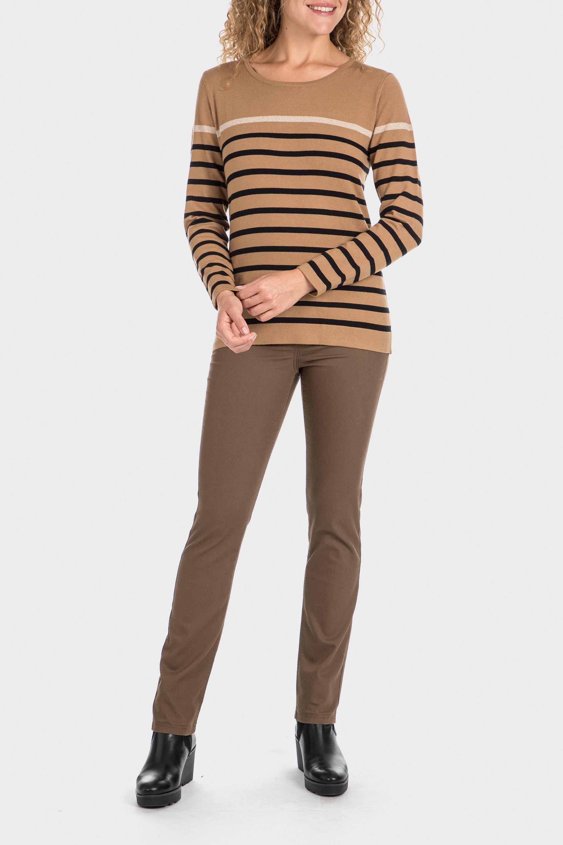 Beige Striped Sweater, , large image number 0